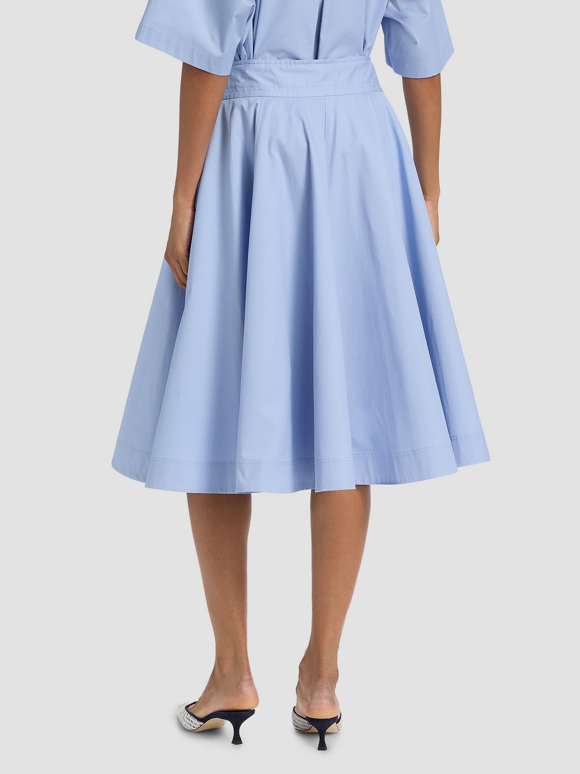 Derek Lam 10 Crosby Women's Sage Cotton-Twill Wrap Skirt - Light Blue | Thumbnail 5