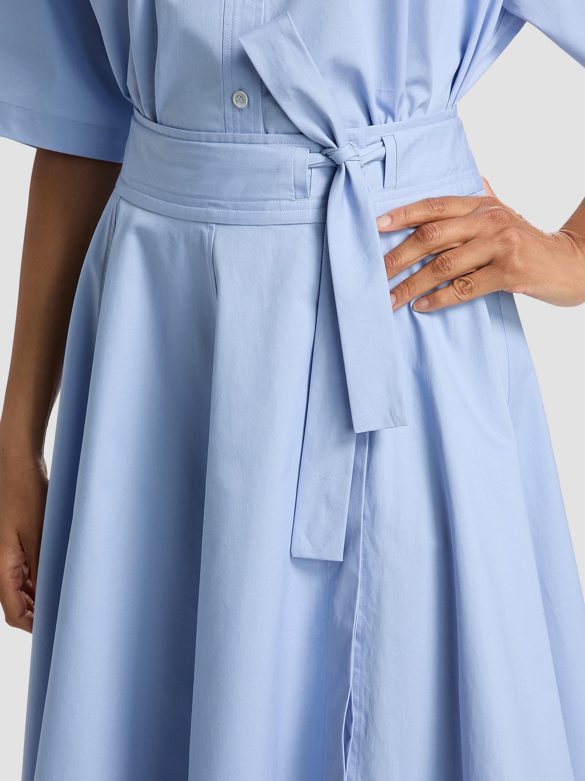 Derek Lam 10 Crosby Women's Sage Cotton-Twill Wrap Skirt - Light Blue | Thumbnail 6