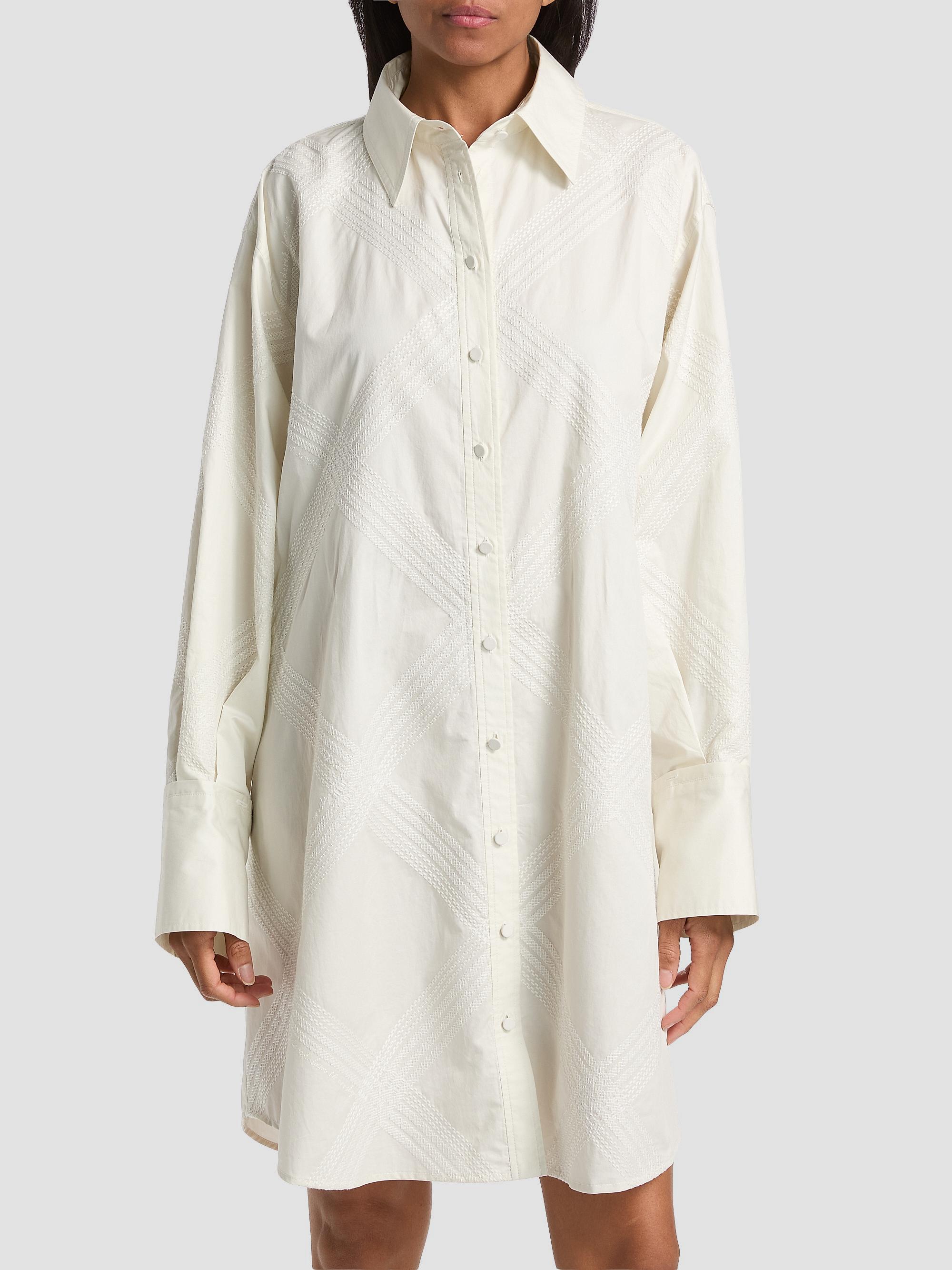 Derek Lam 10 Crosby Women's Piper Embroidered Shirtdress - Bone | Thumbnail 3