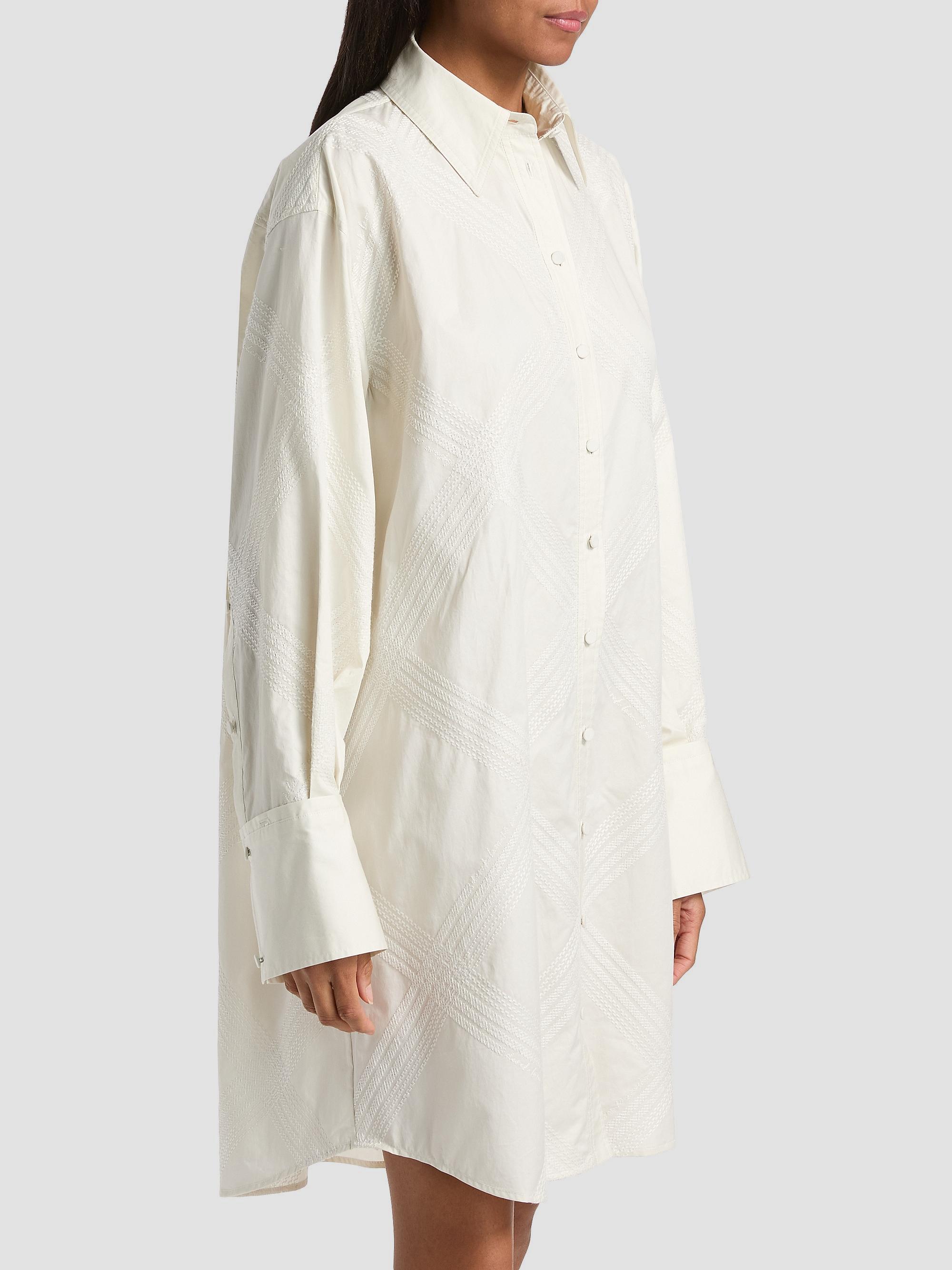 Derek Lam 10 Crosby Women's Piper Embroidered Shirtdress - Bone | Thumbnail 4