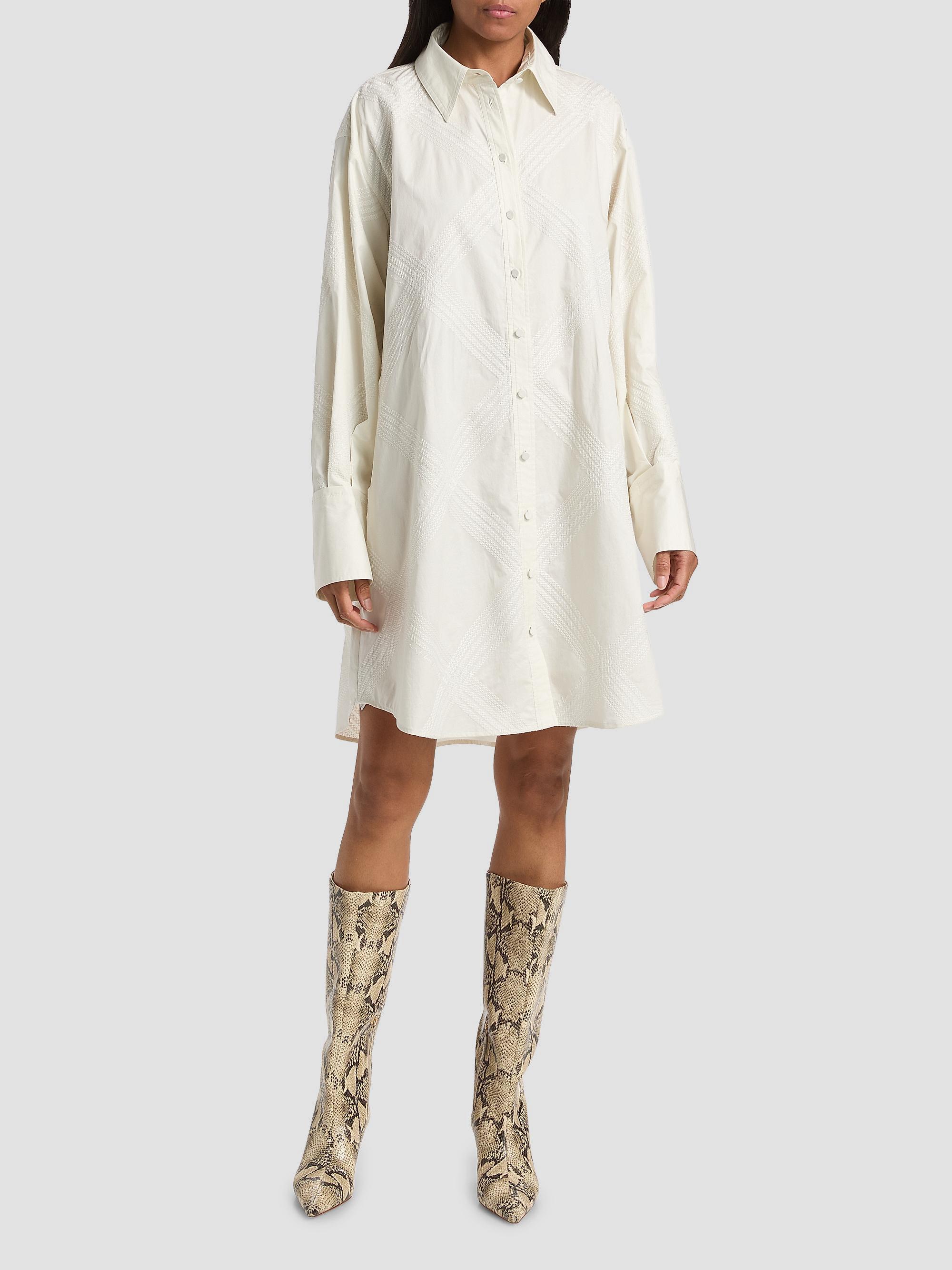 Derek Lam 10 Crosby Women's Piper Embroidered Shirtdress - Bone | Thumbnail 2