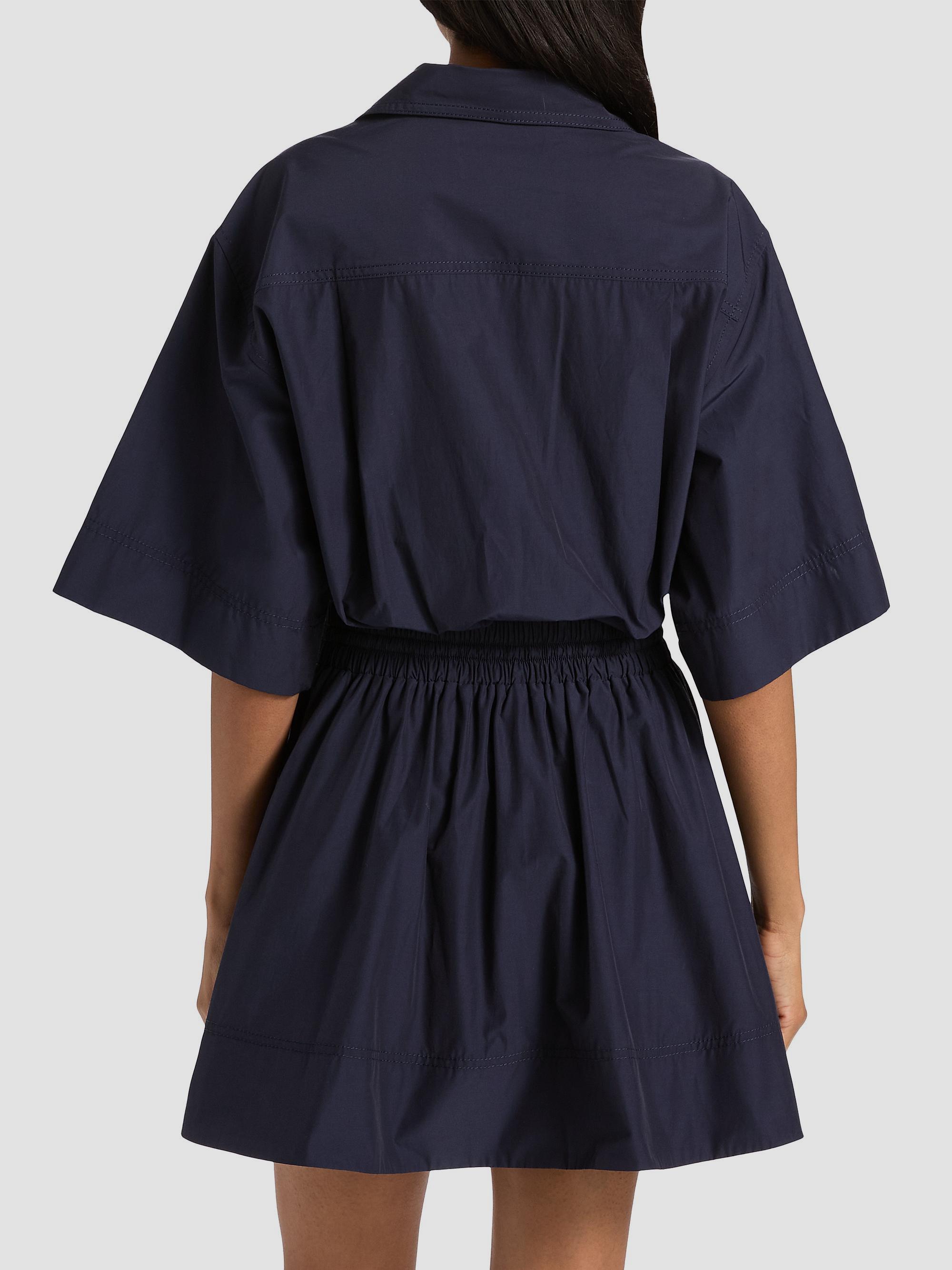 Derek Lam 10 Crosby Women's Sabrina Cotton-Poplin Drawstring Minidress - Dark Navy | Thumbnail 5