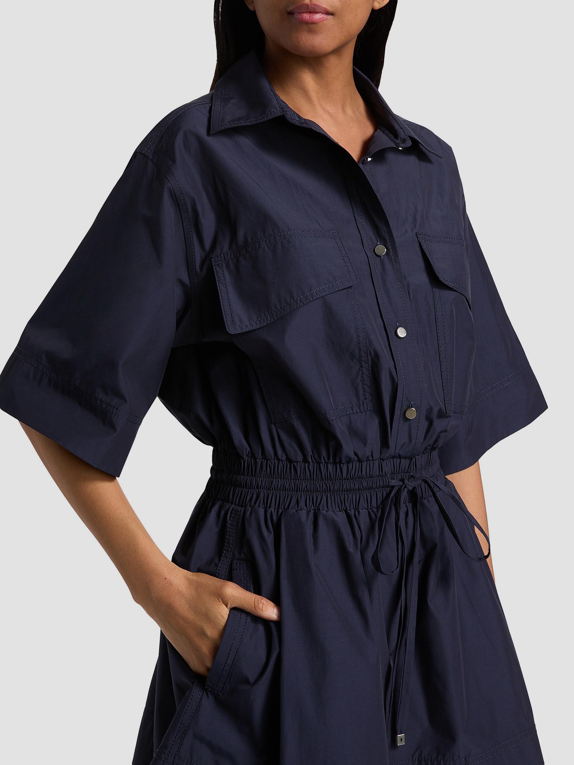 Derek Lam 10 Crosby Women's Sabrina Cotton-Poplin Drawstring Minidress - Dark Navy | Thumbnail 6