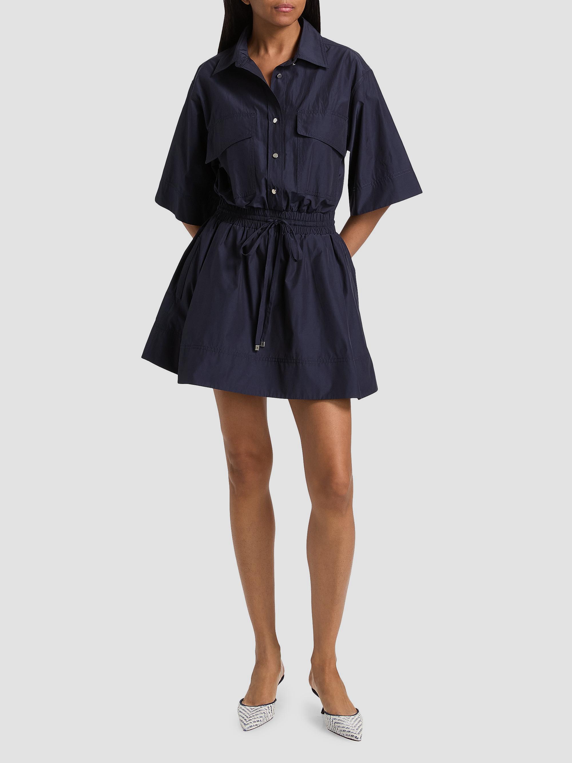 Derek Lam 10 Crosby Women's Sabrina Cotton-Poplin Drawstring Minidress - Dark Navy | Thumbnail 2