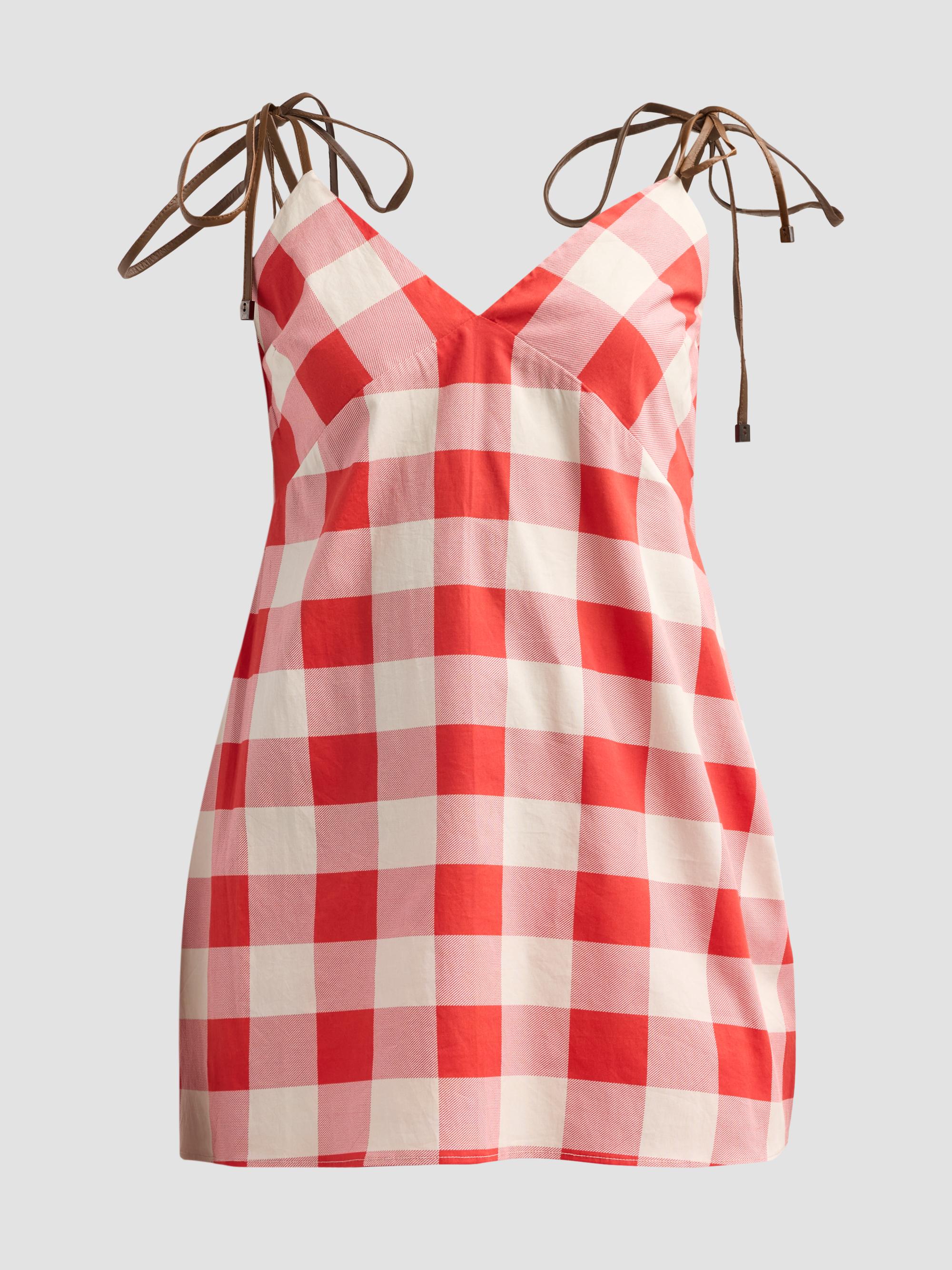 SEROYA Women's Shantie Plaid Mini Dress - Geranium Gigham | Thumbnail 6