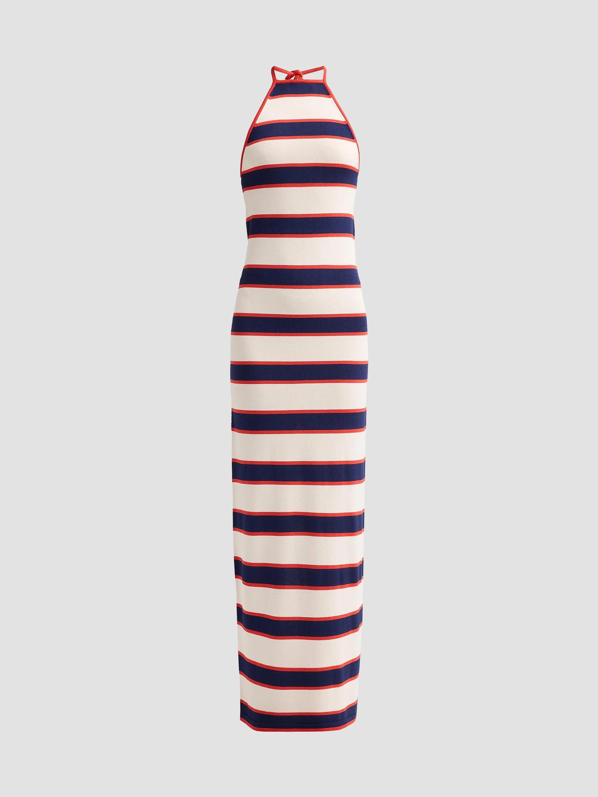 SEROYA Arrabella Striped Halter Maxi Dress | Saks Fifth Avenue