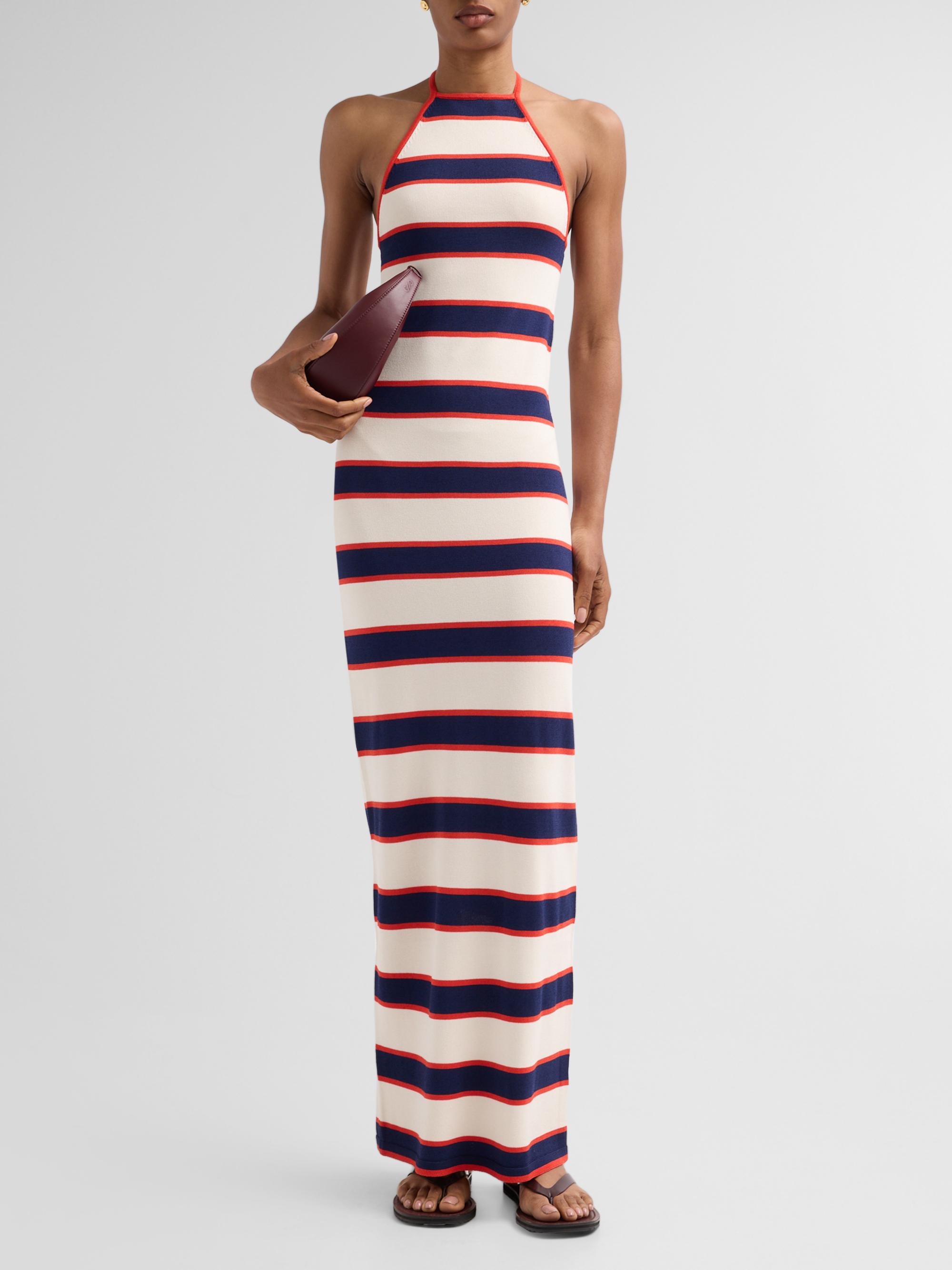 SEROYA Arrabella Striped Halter Maxi Dress | Saks Fifth Avenue