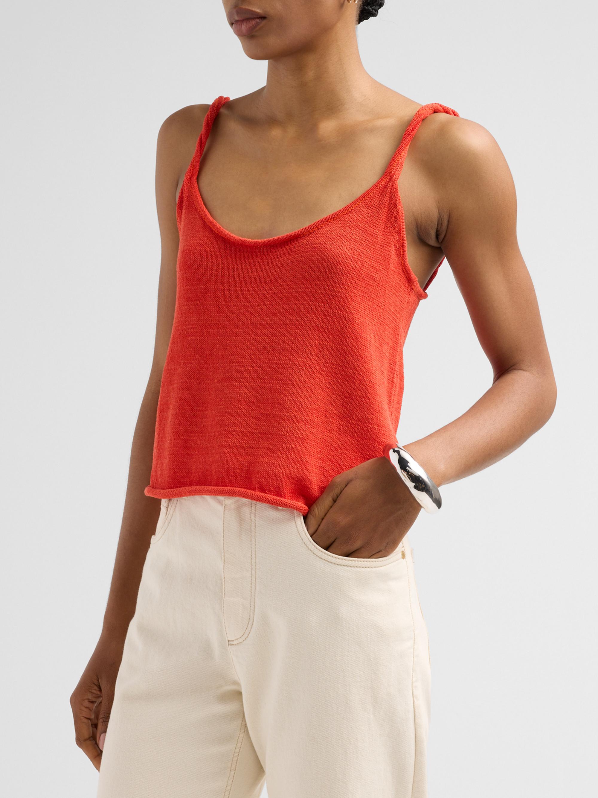 SEROYA Women's Aimee Linen-Cotton Tank - Geranium | Thumbnail 4