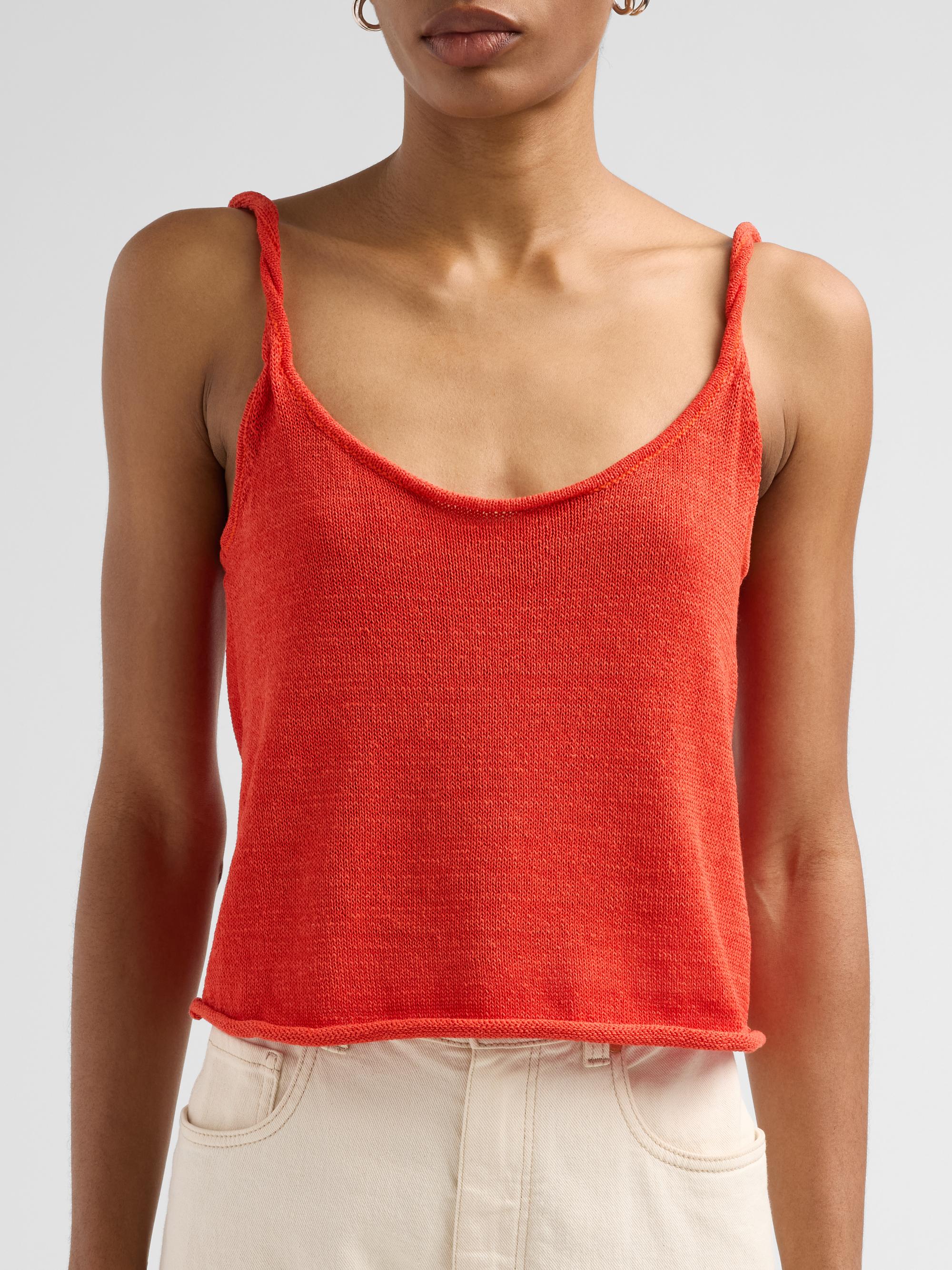 SEROYA Women's Aimee Linen-Cotton Tank - Geranium | Thumbnail 5