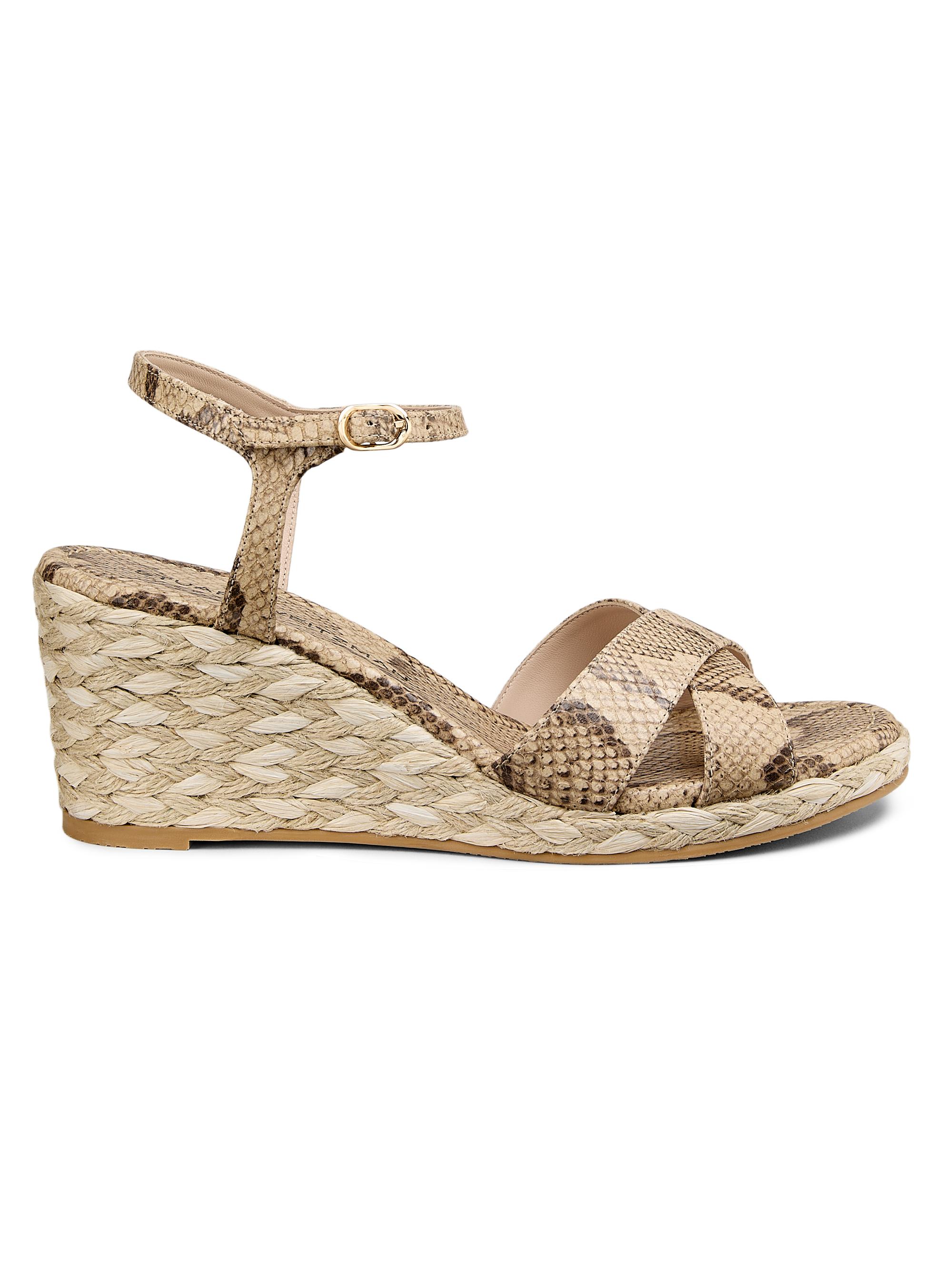 Stuart Weitzman Dayna Leather Espadrille Sandals | Saks Fifth Avenue