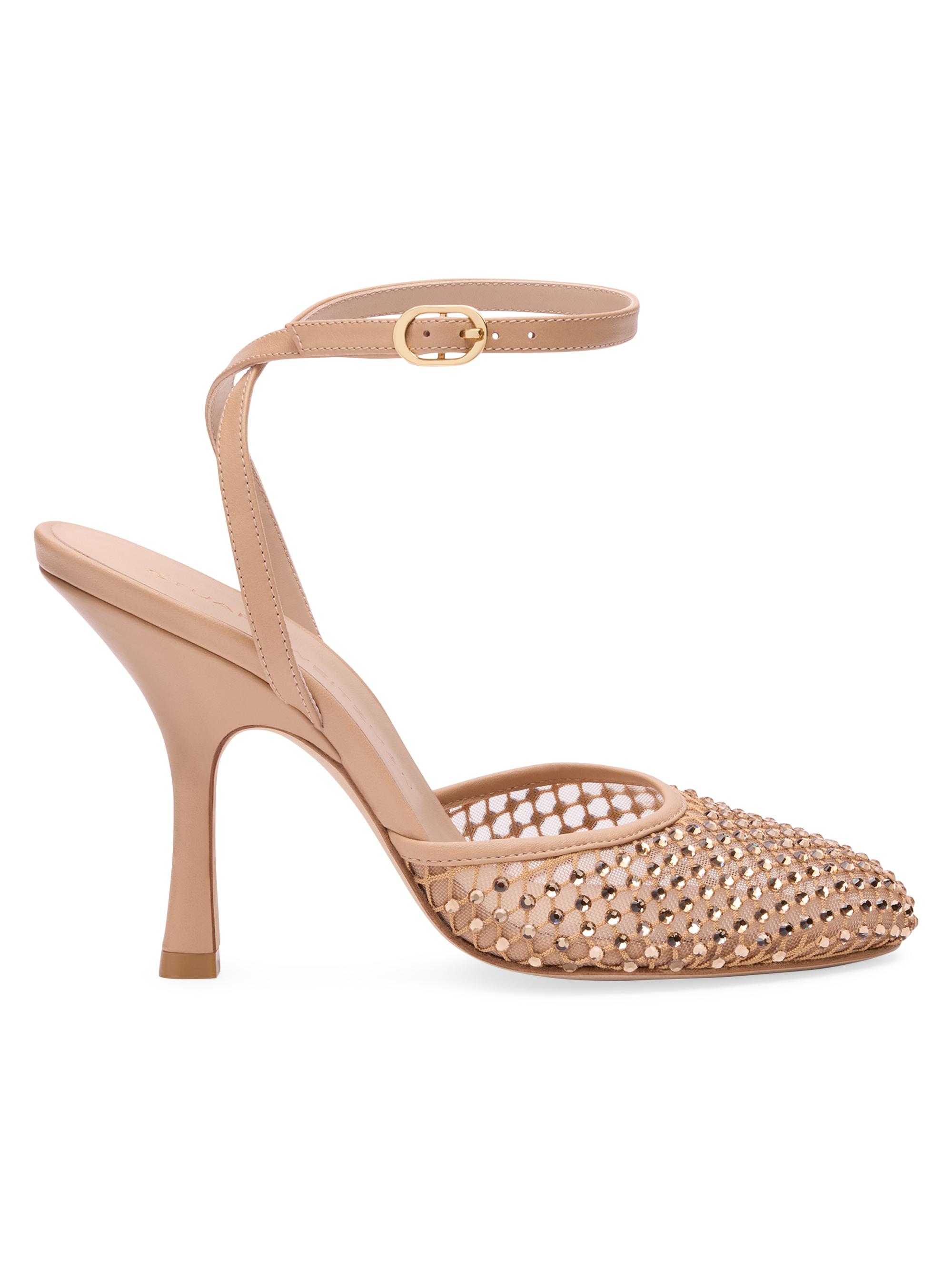 Stuart Weitzman Nudist Shine 75MM Crystal-Embellished Leather