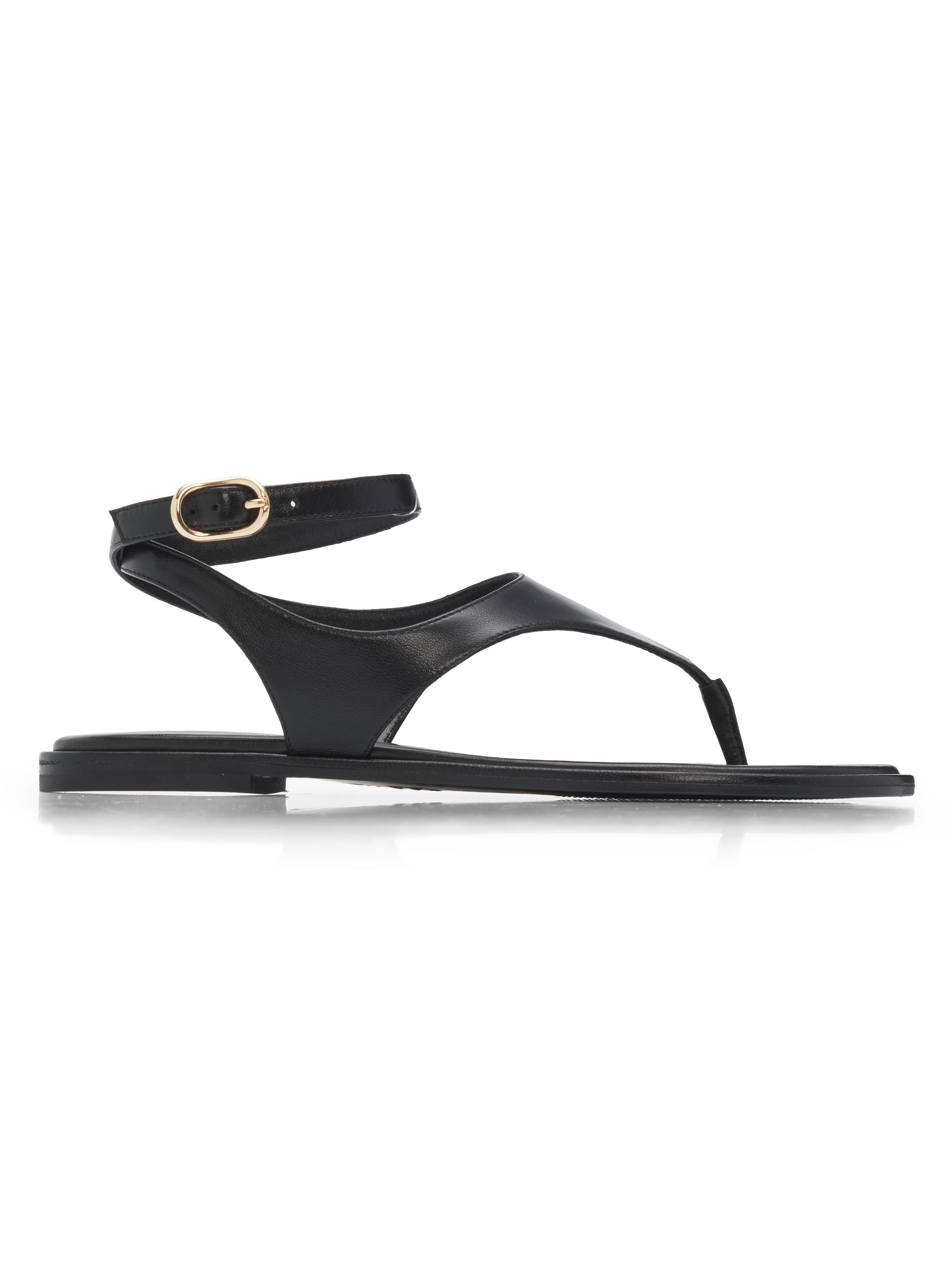 Stuart Weitzman Women's Marley Wrap-Around Leather Thong Sandals - Black | Thumbnail 7
