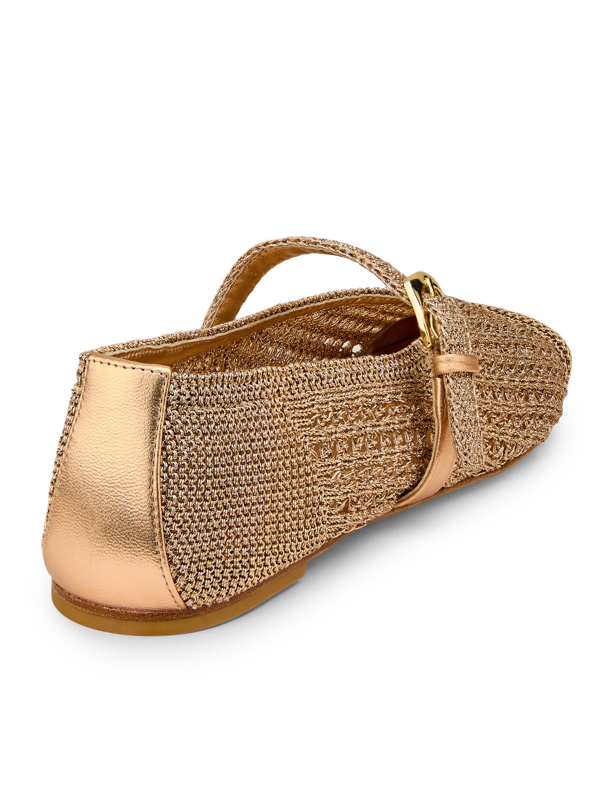Stuart Weitzman Leora Leather-Trim Crochet Mary Janes | Saks Fifth