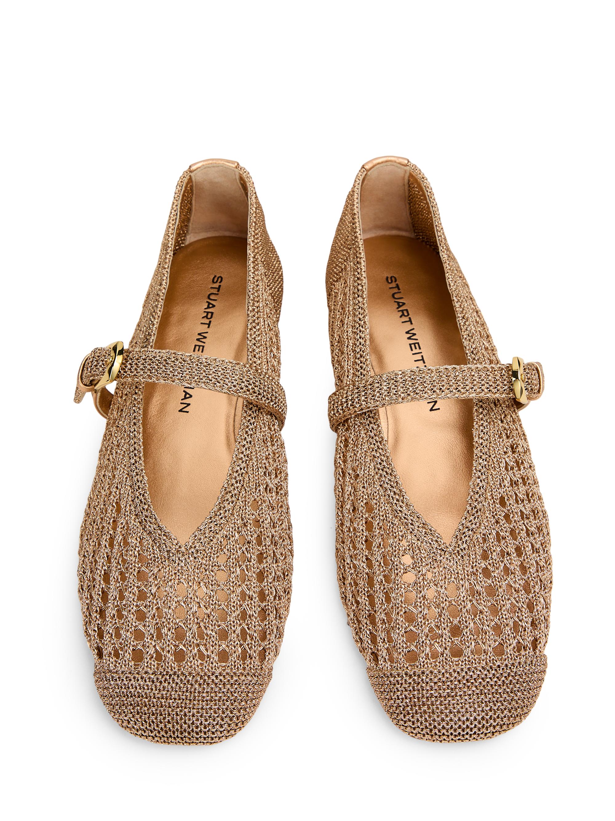 Stuart Weitzman Leora Leather-Trim Crochet Mary Janes | Saks Fifth