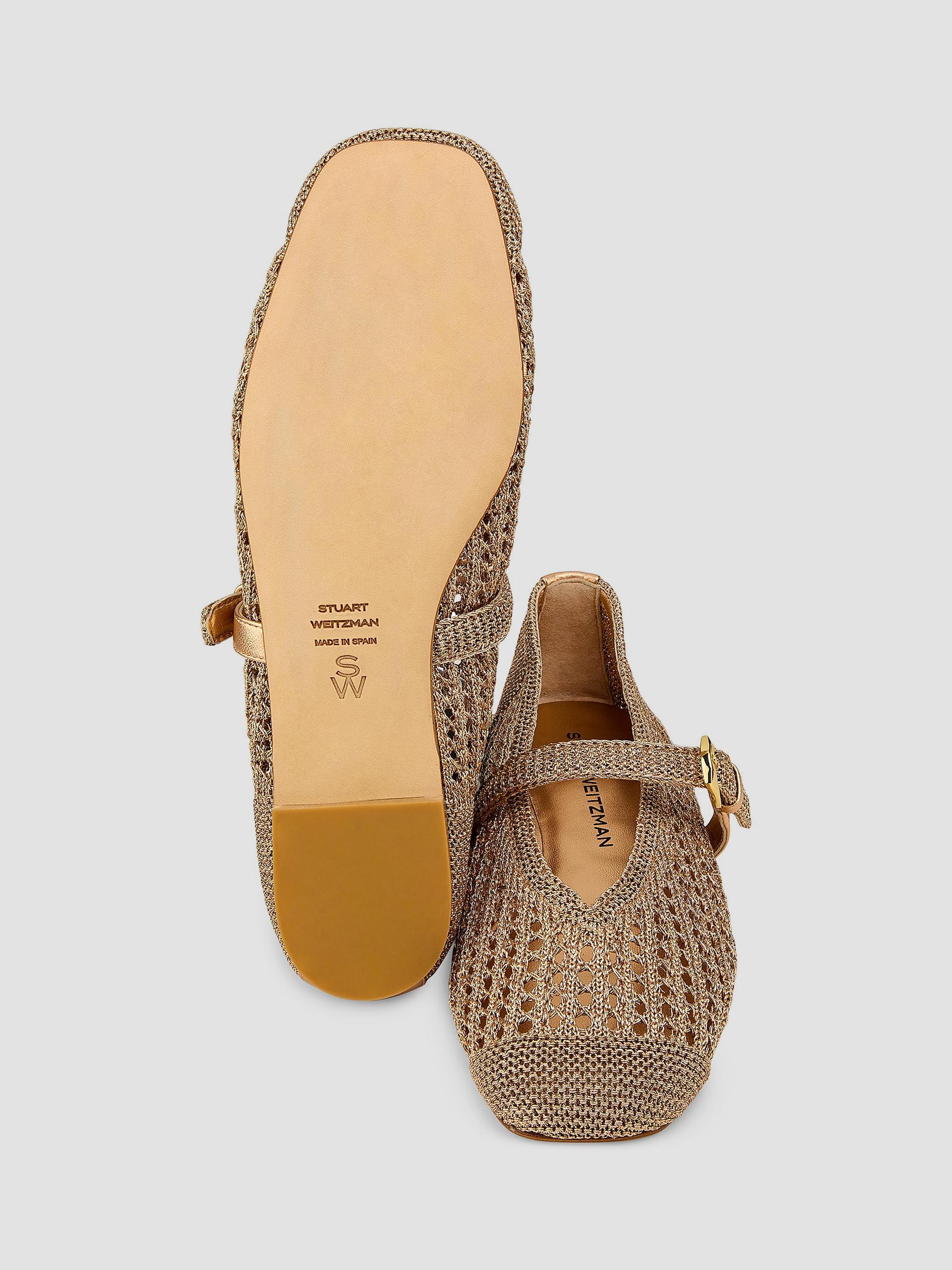 Stuart Weitzman Leora Leather-Trim Crochet Mary Janes | Saks Fifth