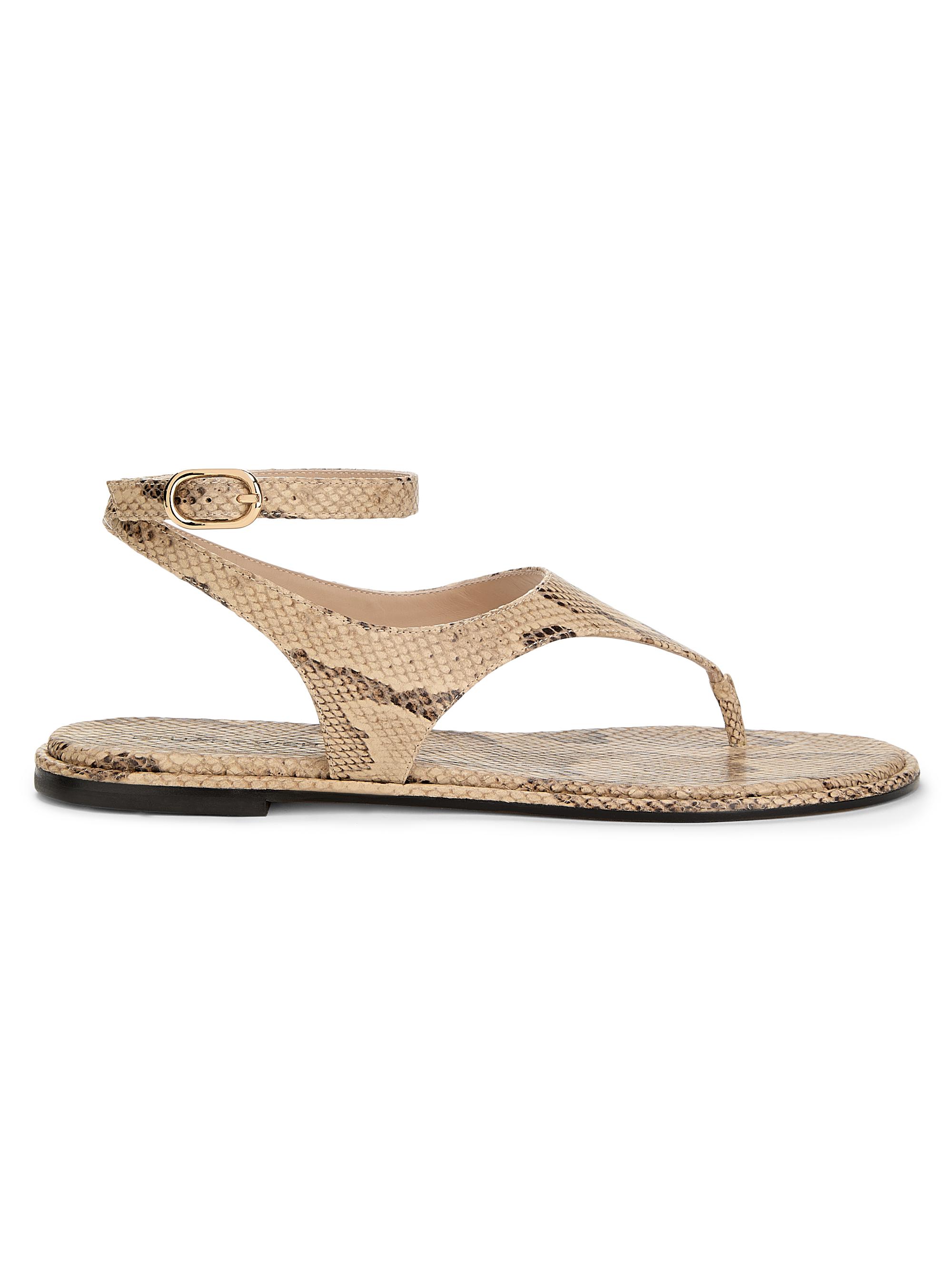 Stuart Weitzman Women's Marley Snake-Embossed Leather Sandals - Adobe Snake | Thumbnail 7