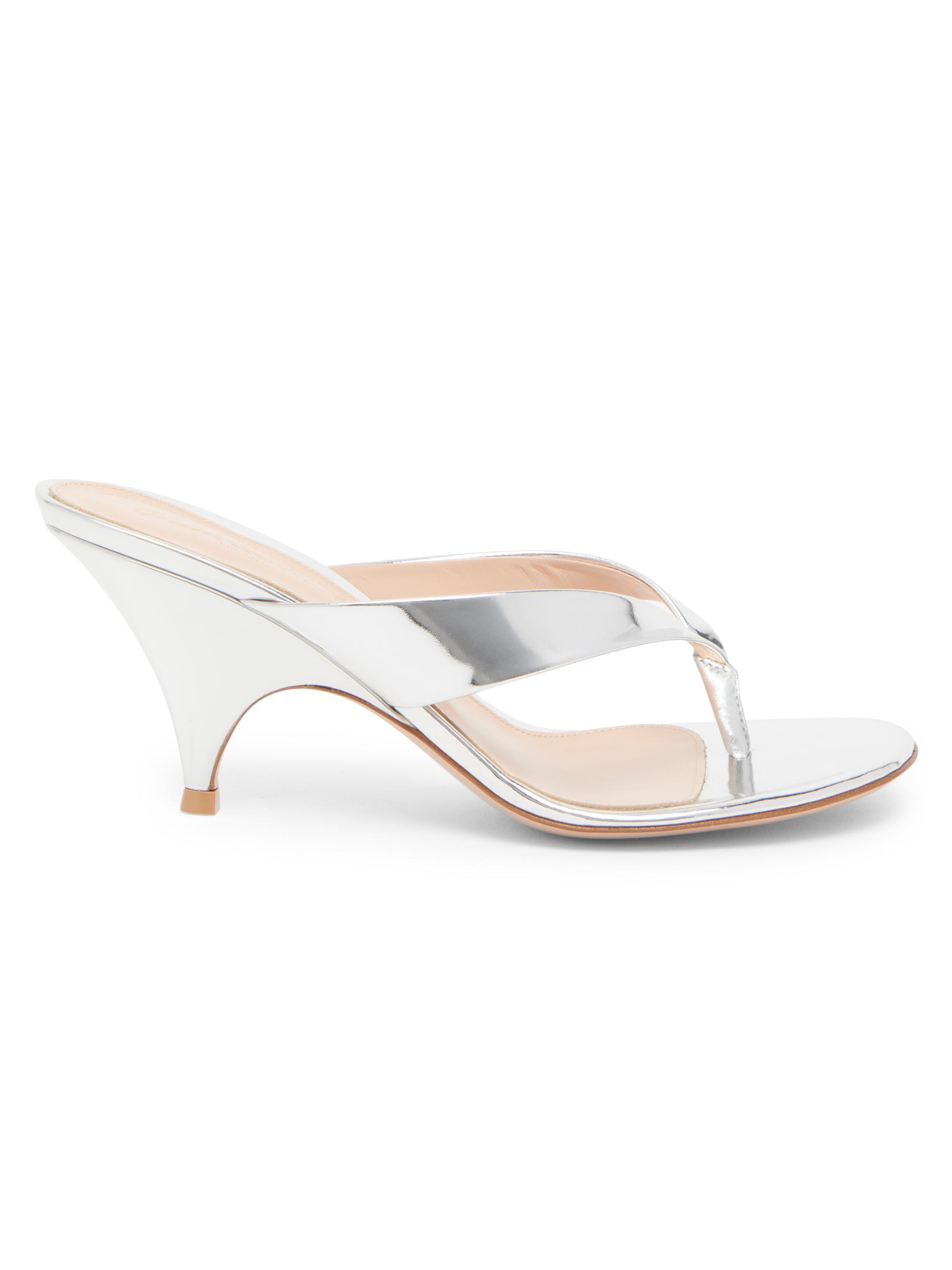Gianvito Rossi Women's 70MM Patent Leather Sandals - Silver