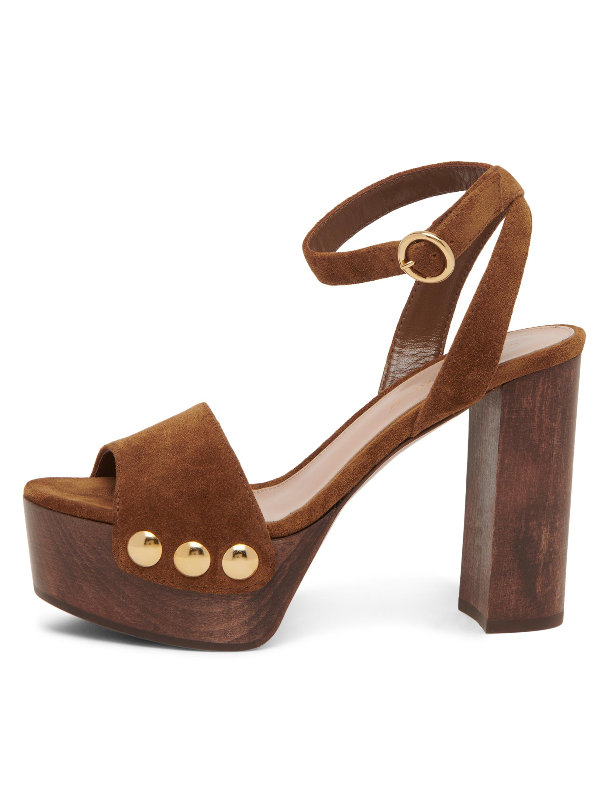 Gianvito Rossi Women's 70MM Studded Suede Platform Sandals - Moka