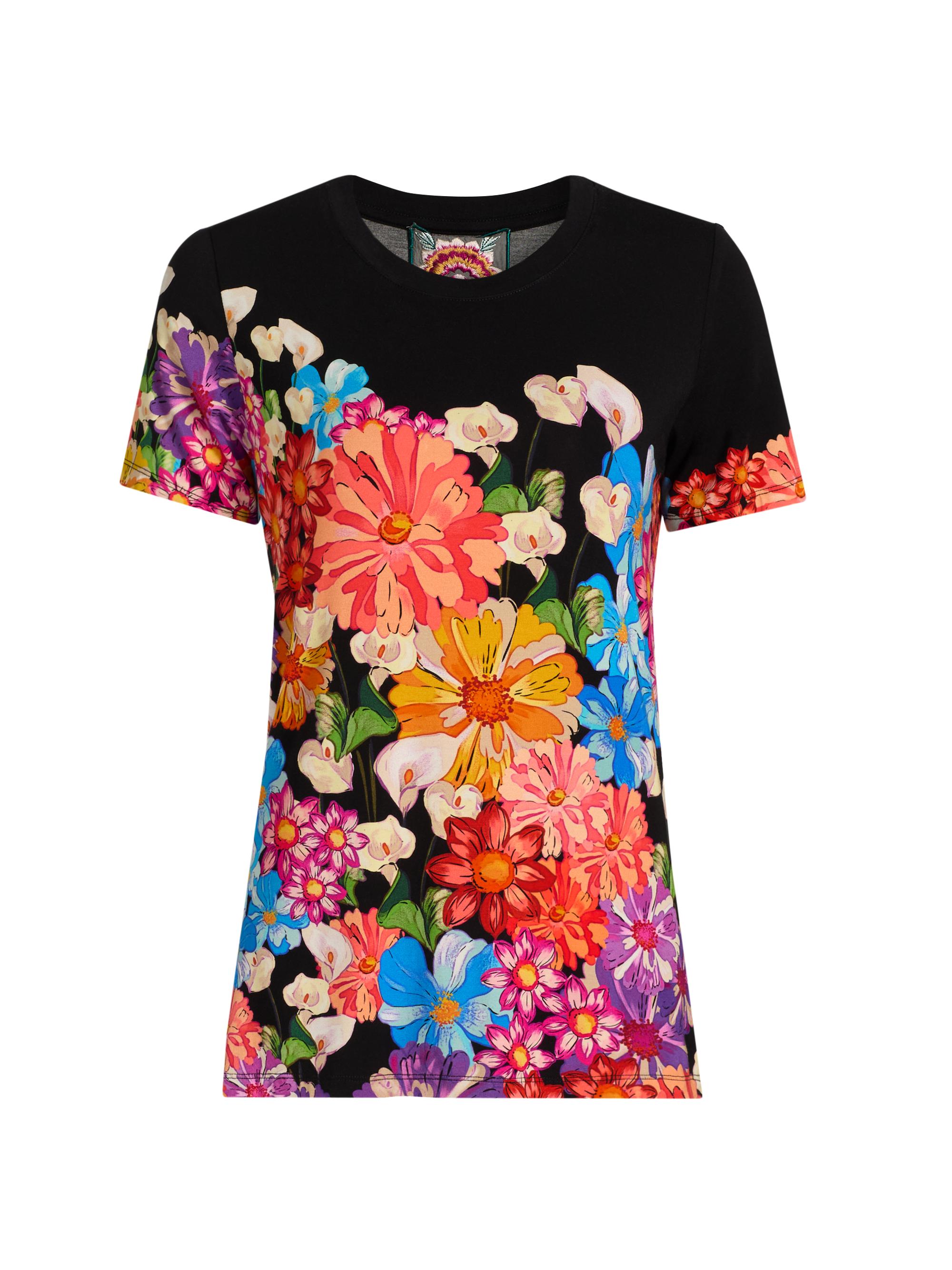 Johnny Was Women's The Janie Favorite Gerbera Floral Crewneck T-Shirt - Gerbera Scarf