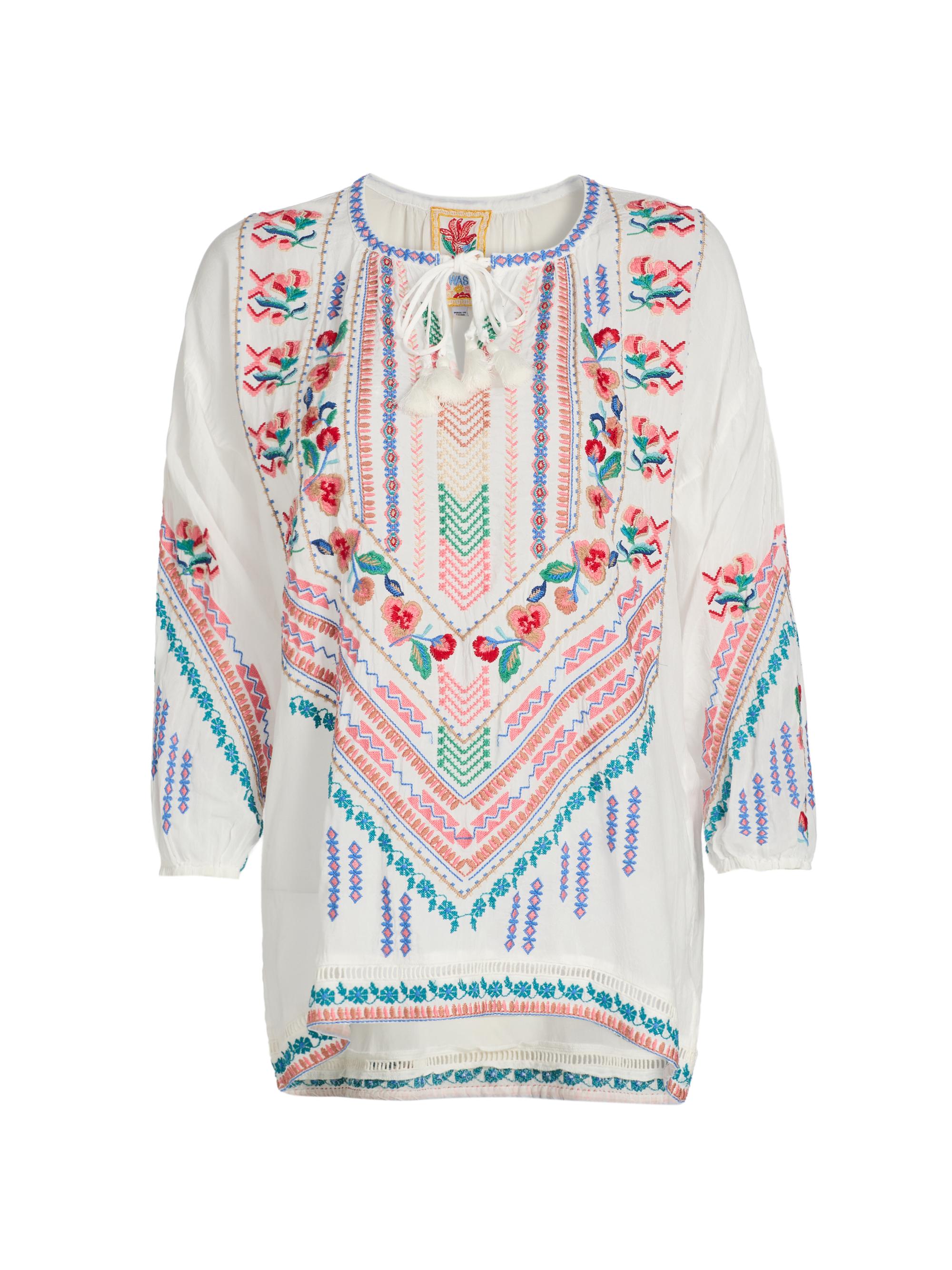Johnny Was Women's Mia Margot Embroidered Blouse - White