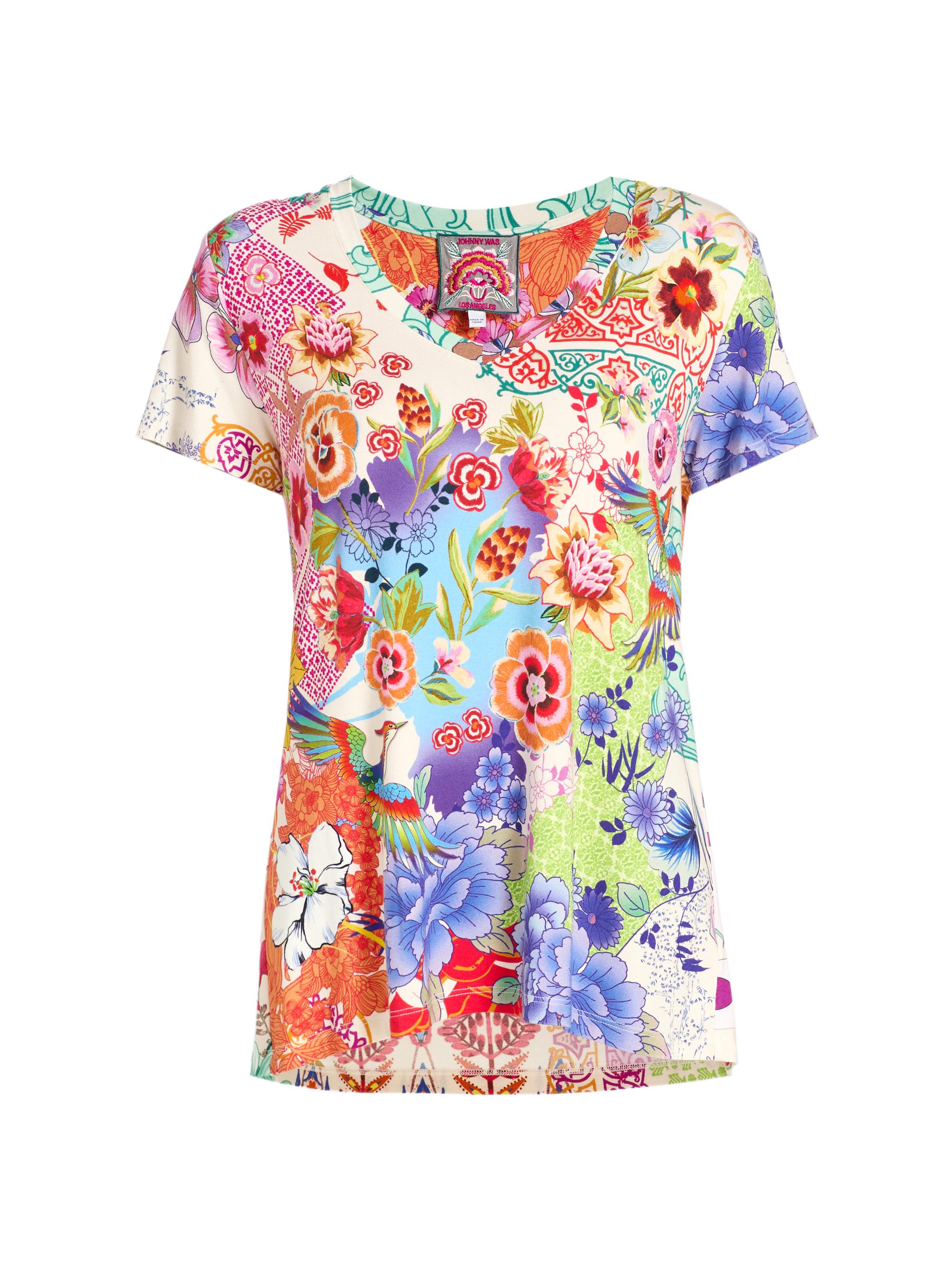 Johnny Was Women's The Janie Favorite McDreamer V-Neck T-Shirt - Mcdreamer Print