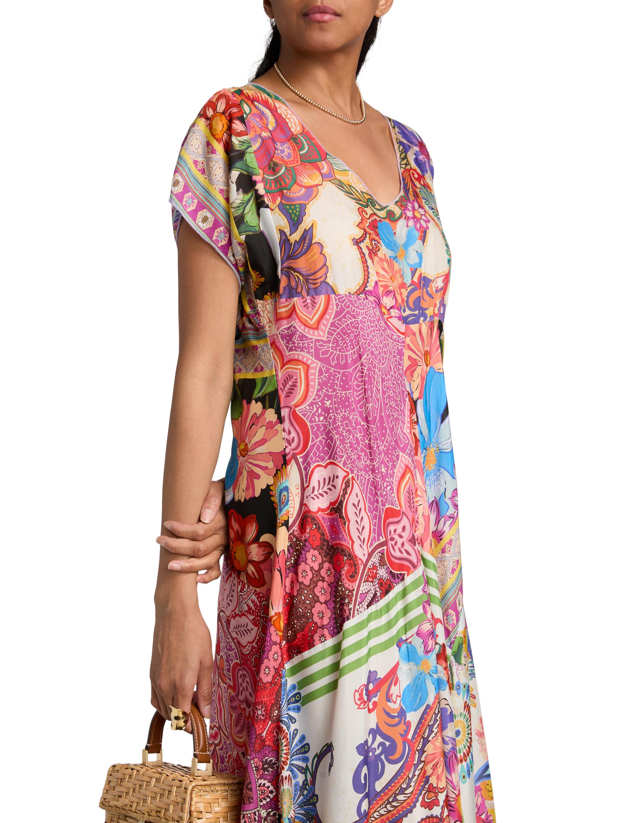 johnny was patchwork maxi dress Johnny Was Women's Magnolia Patchwork Silk Maxi Dress - Magnolia Patchwork