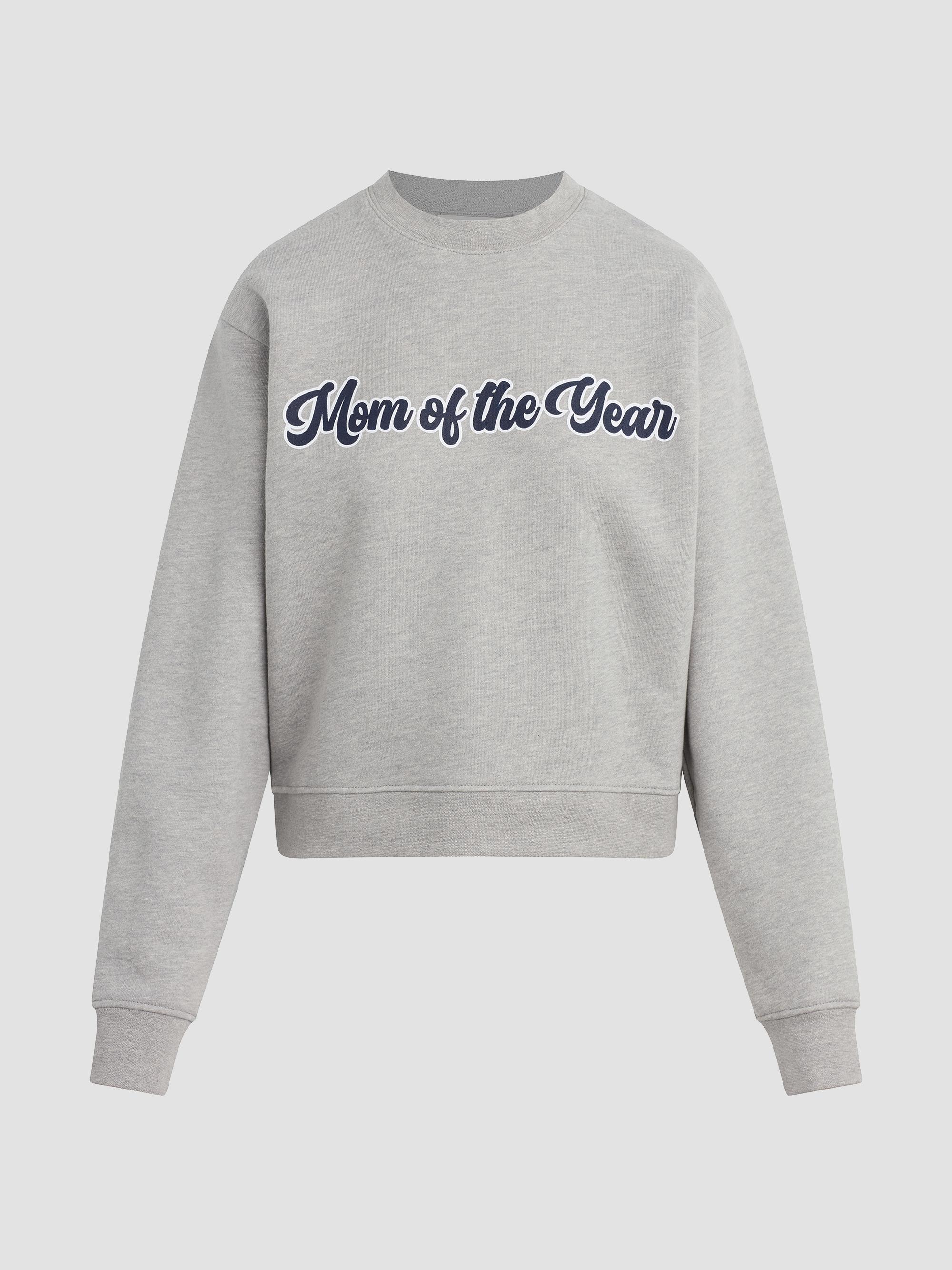 Favorite Daughter Women's The Mom Of The Year Varsity Sweatshirt - Heather Grey | Thumbnail 7