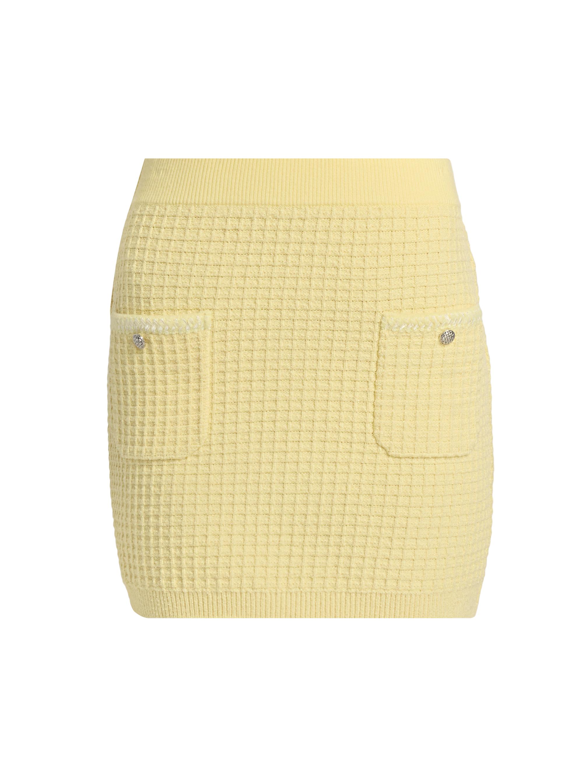 Milly Women's Saige Textured Knit Miniskirt - Yellow