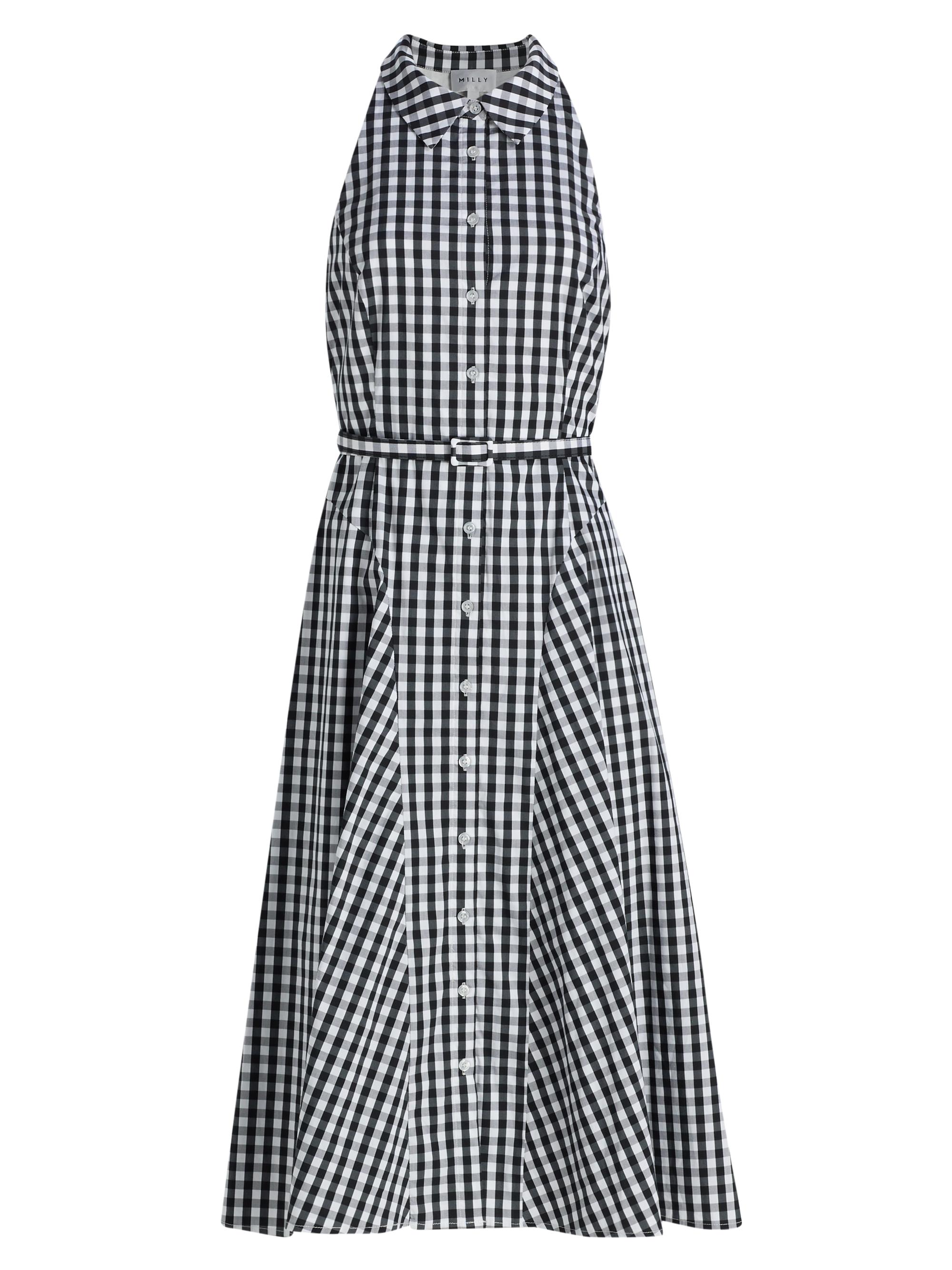 strapless open back dress Milly Women's Liv Belted Pleated Dress - Black main image 0