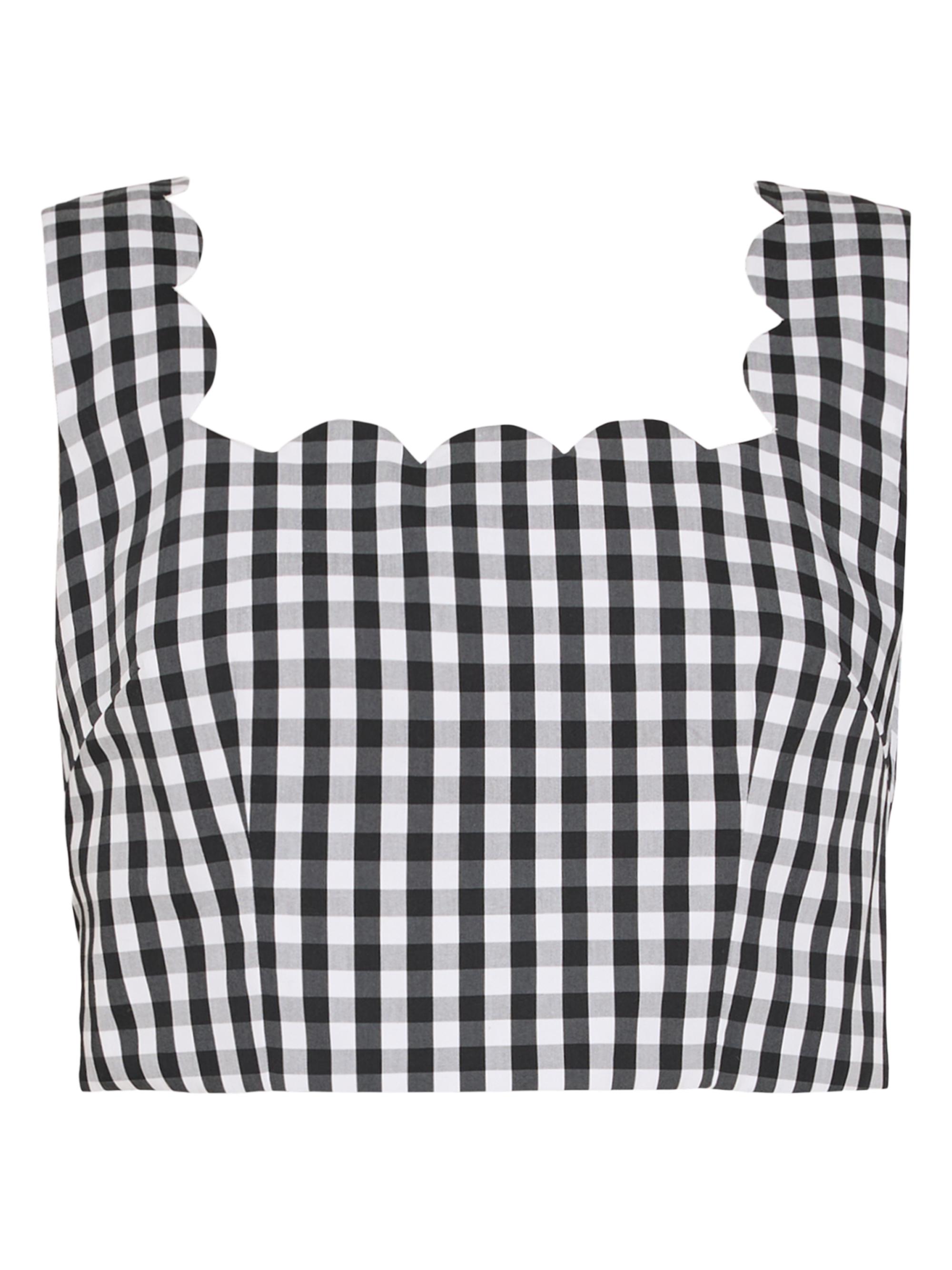 Milly Women's Mia Gingham Top - Black White