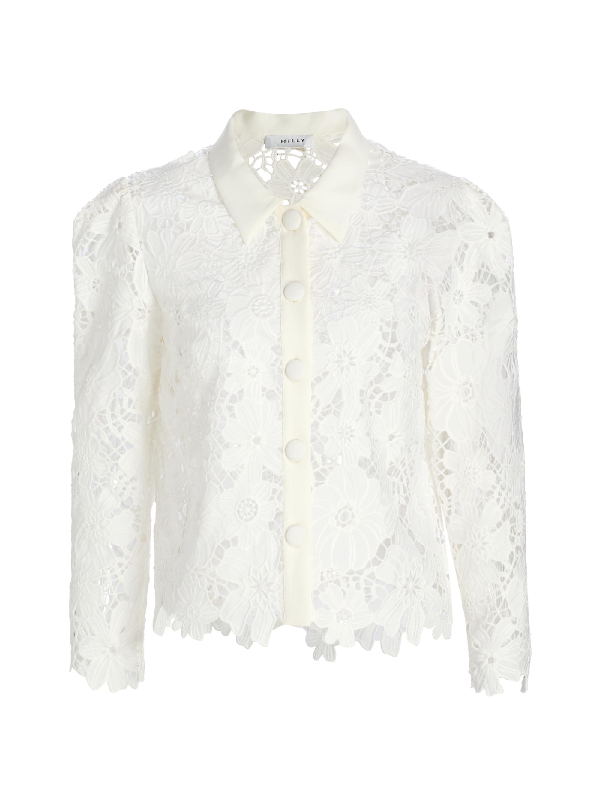 Milly Women's June Roja Lace Top - White