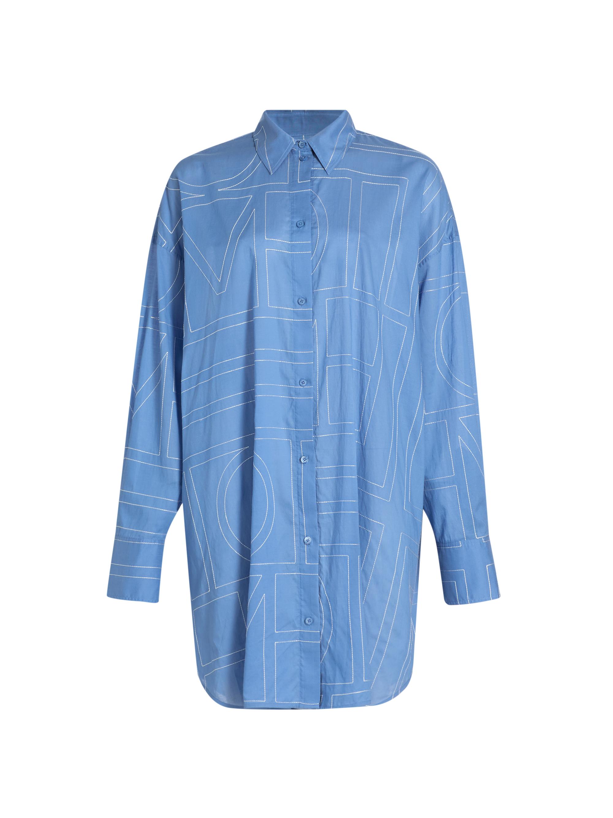 Toteme Women's Monogram Long Summer Shirt - Cobalt