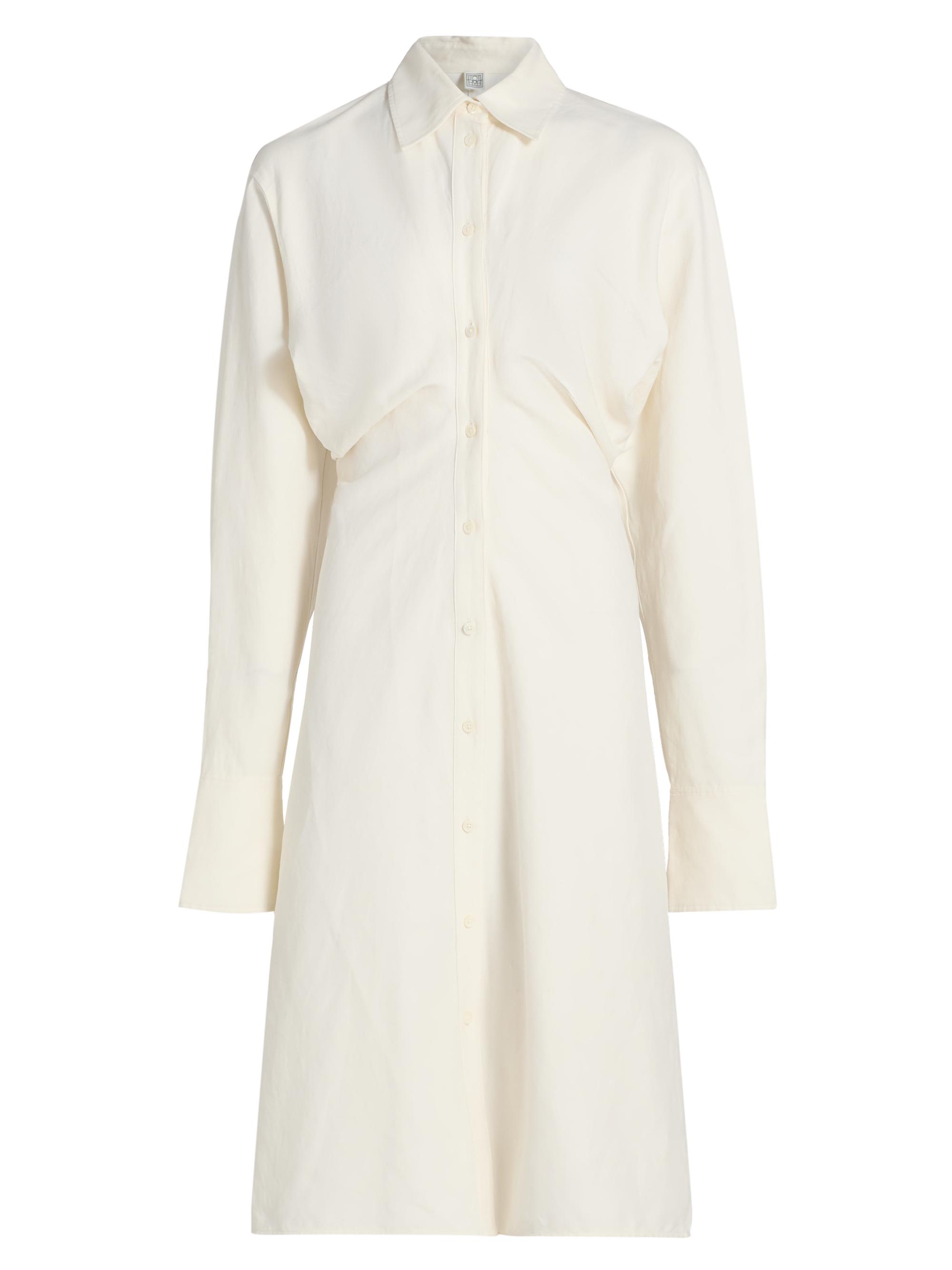 Toteme Women's Slouch Cotton-Linen Shirtdress - Off White