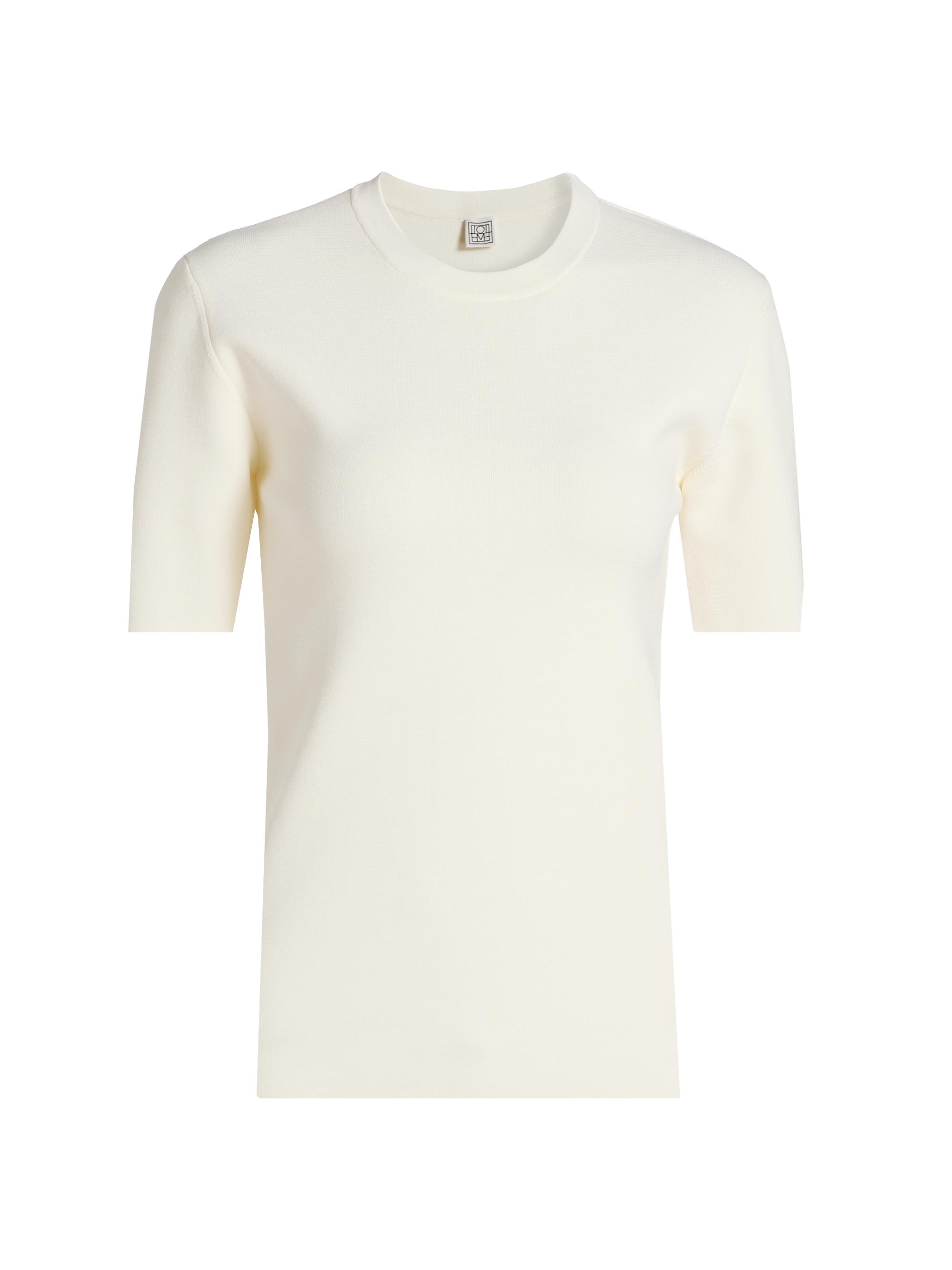 Toteme Women's Compact Knit T-Shirt - Optic White
