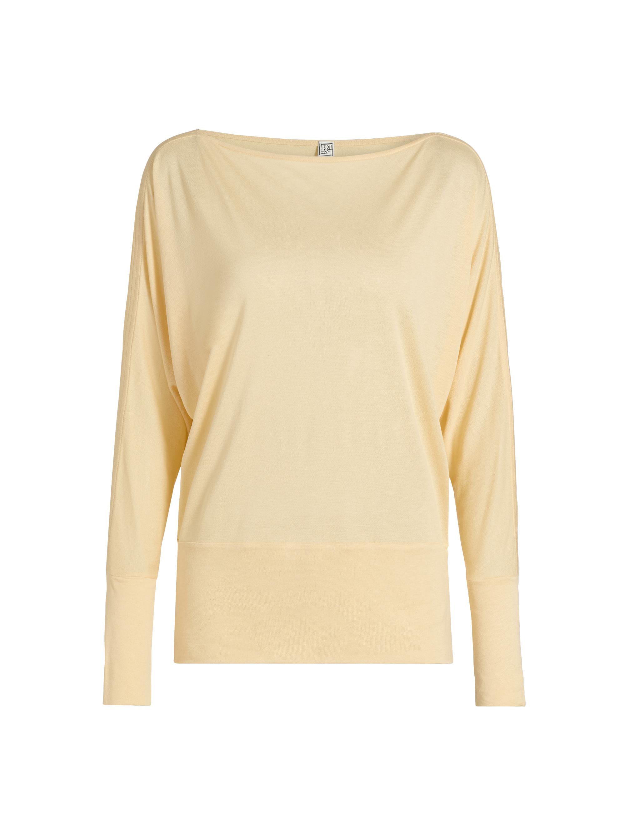 Toteme Women's Boatneck Jersey Top - Champagne