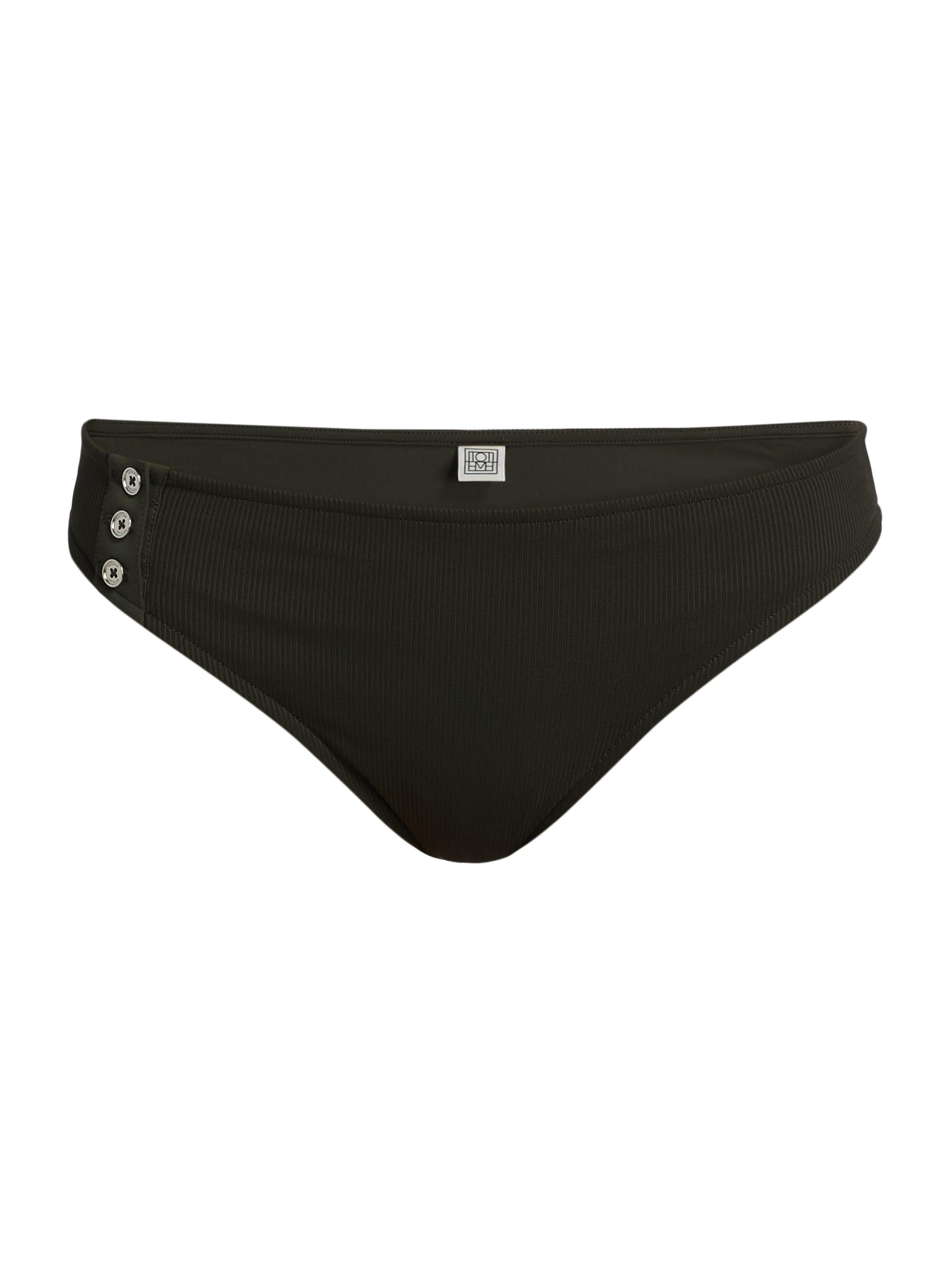 Toteme Women's Rib-Knit Bikini Bottom - Dark Green