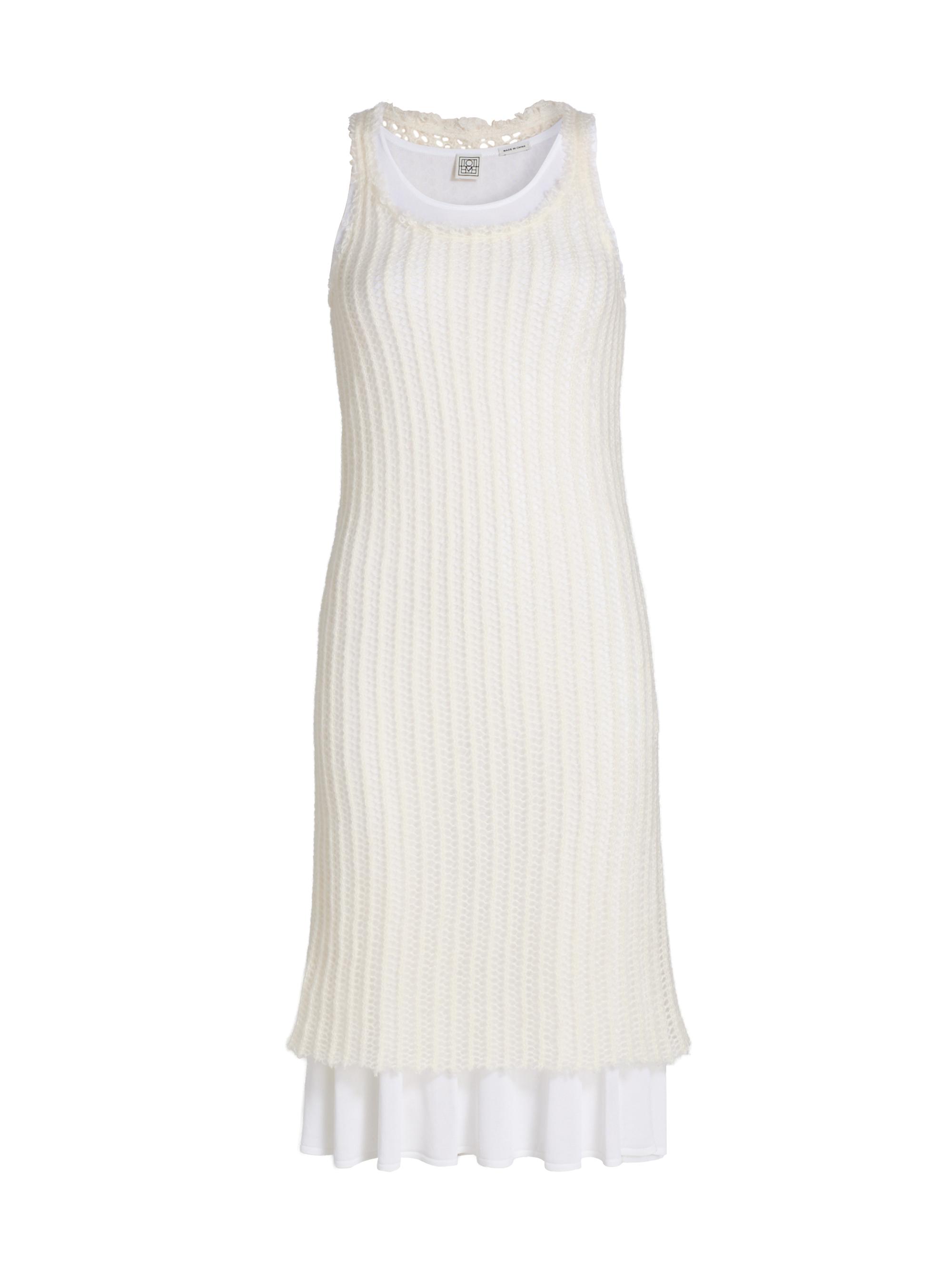 Toteme Women's Mohair Knit Tank Midi-Dress - Off White
