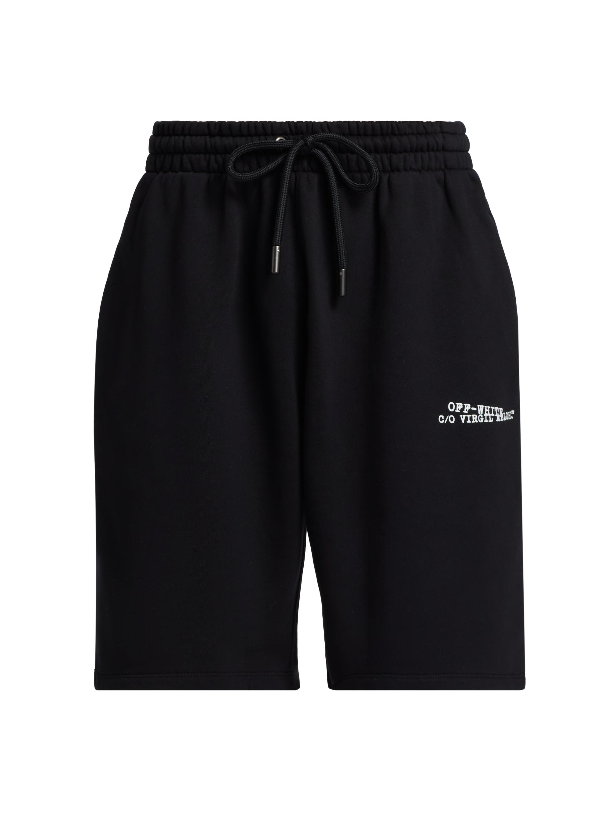Off-White Men's Type Diagonal Skate Sweat Shorts - Black