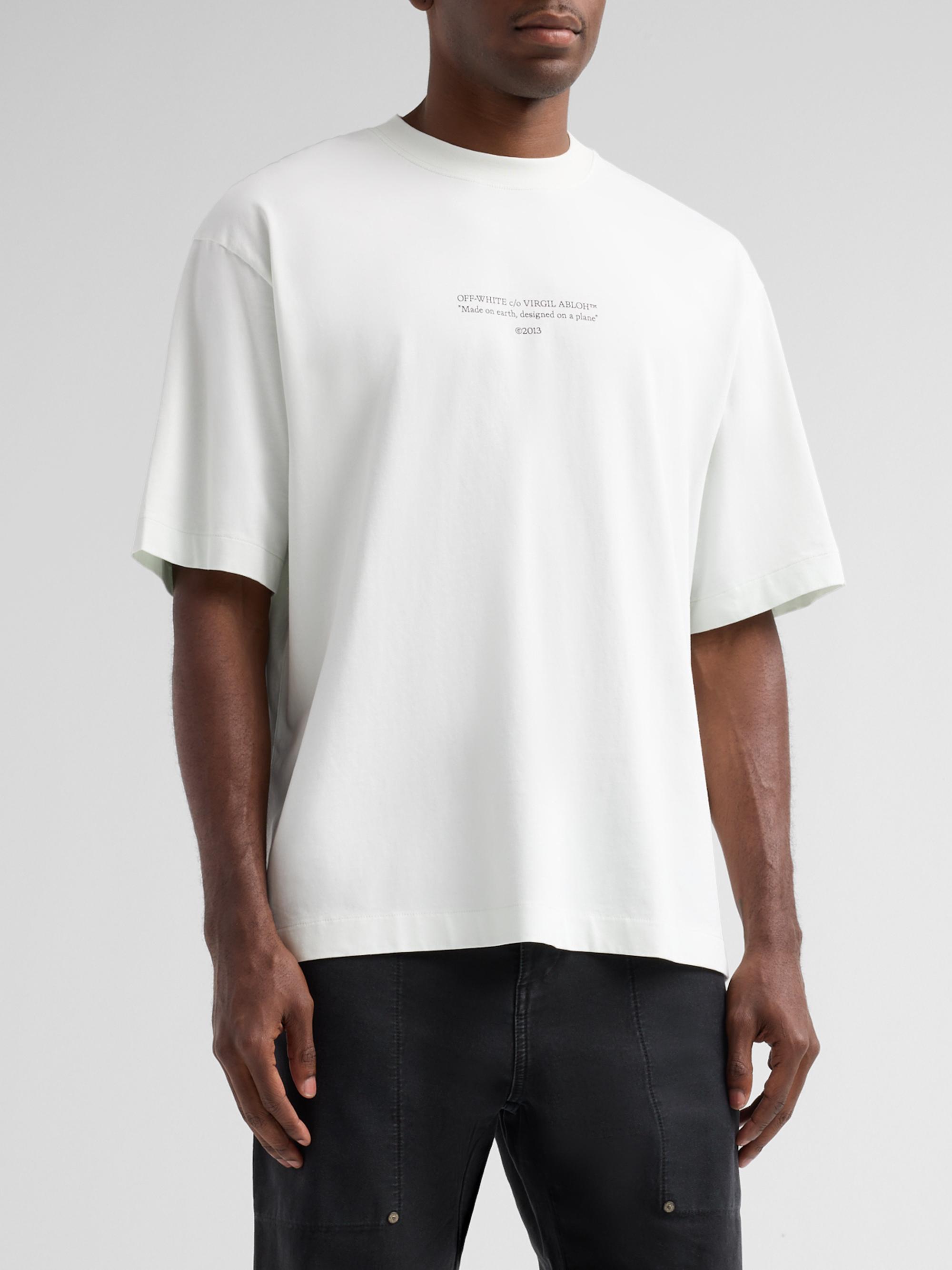 Off-White Men's Statement Drop-Shoulder Cotton T-Shirt - Blue Wash | Thumbnail 4