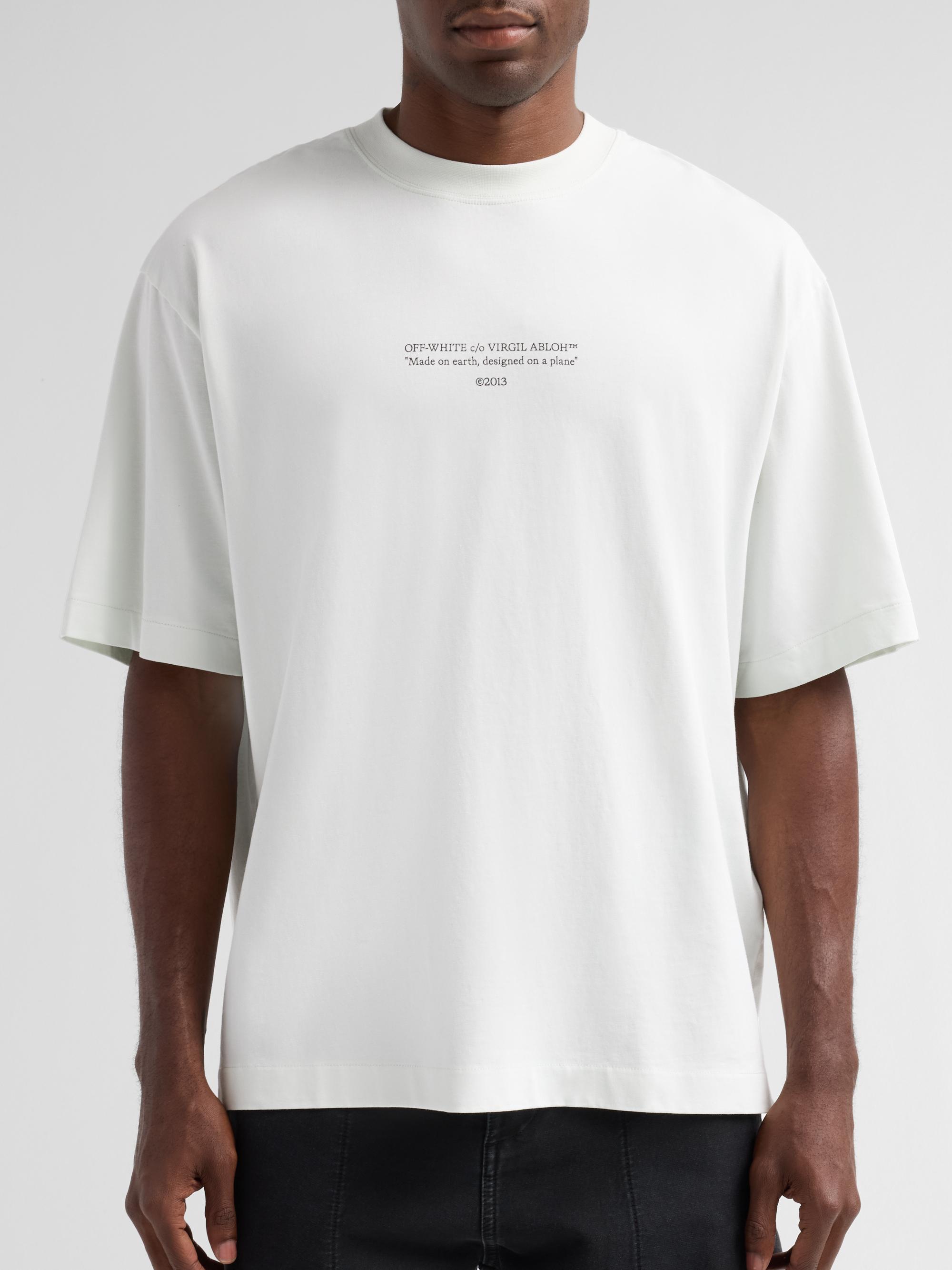 Off-White Men's Statement Drop-Shoulder Cotton T-Shirt - Blue Wash | Thumbnail 5
