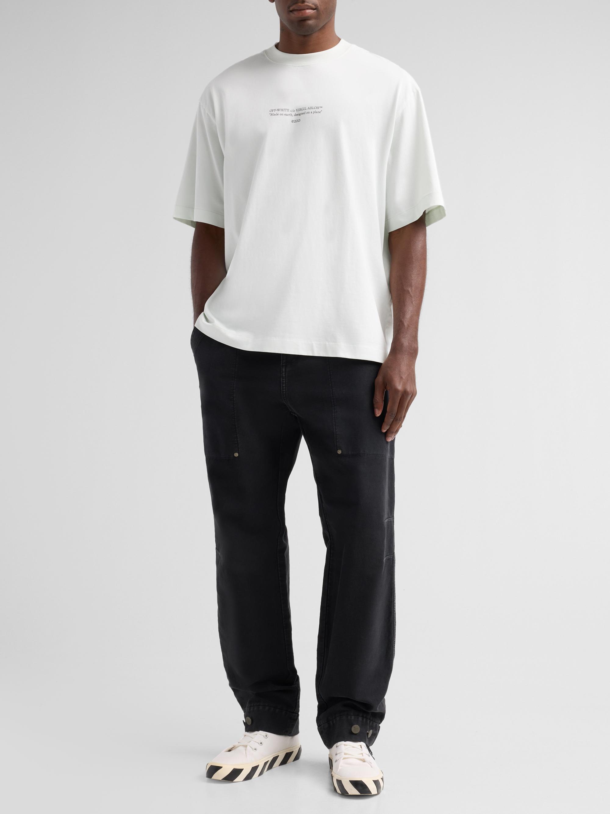Off-White Men's Statement Drop-Shoulder Cotton T-Shirt - Blue Wash | Thumbnail 2