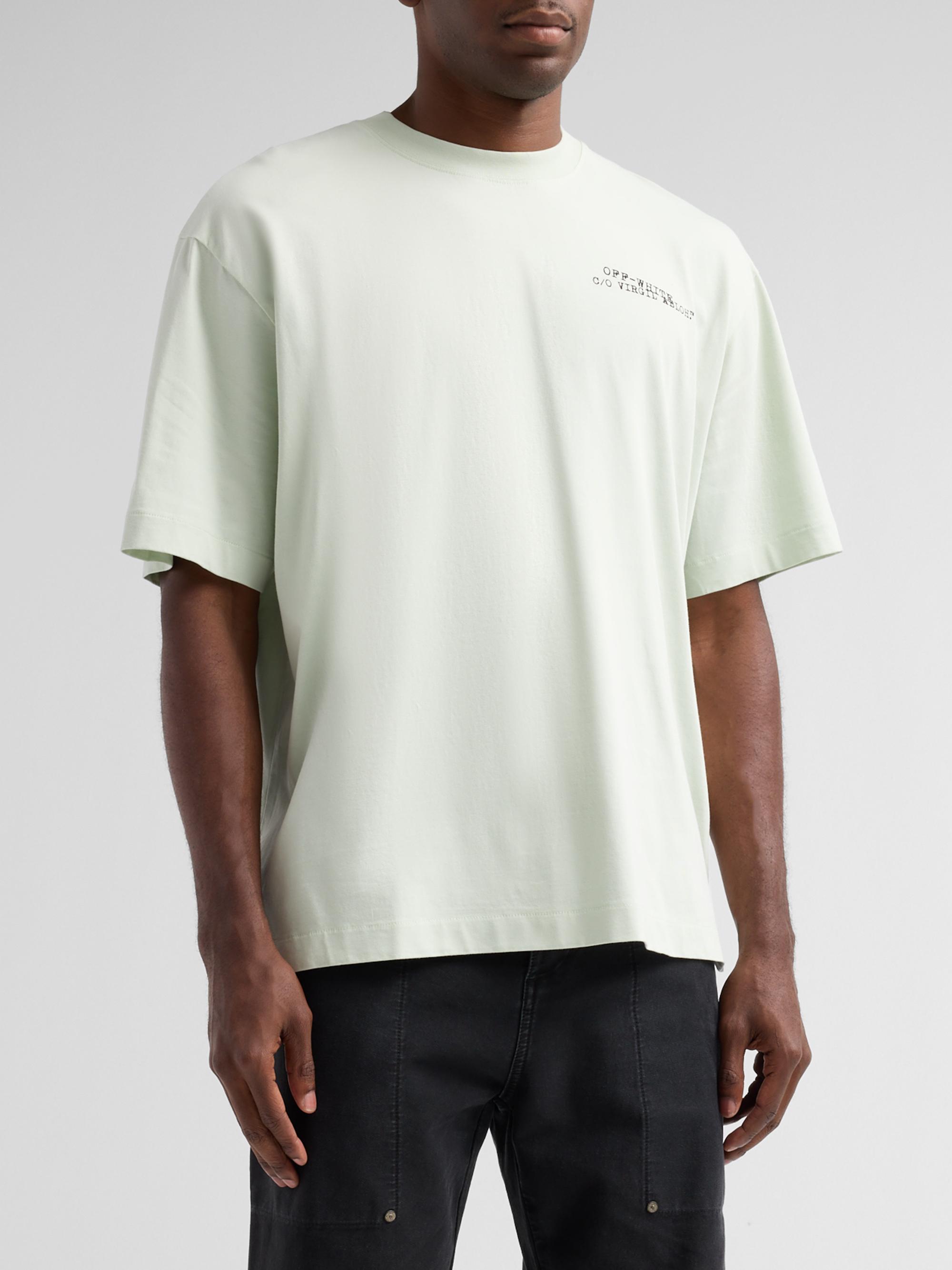 Off-White Men's Logo Cotton Crewneck T-Shirt - Mint | Thumbnail 4