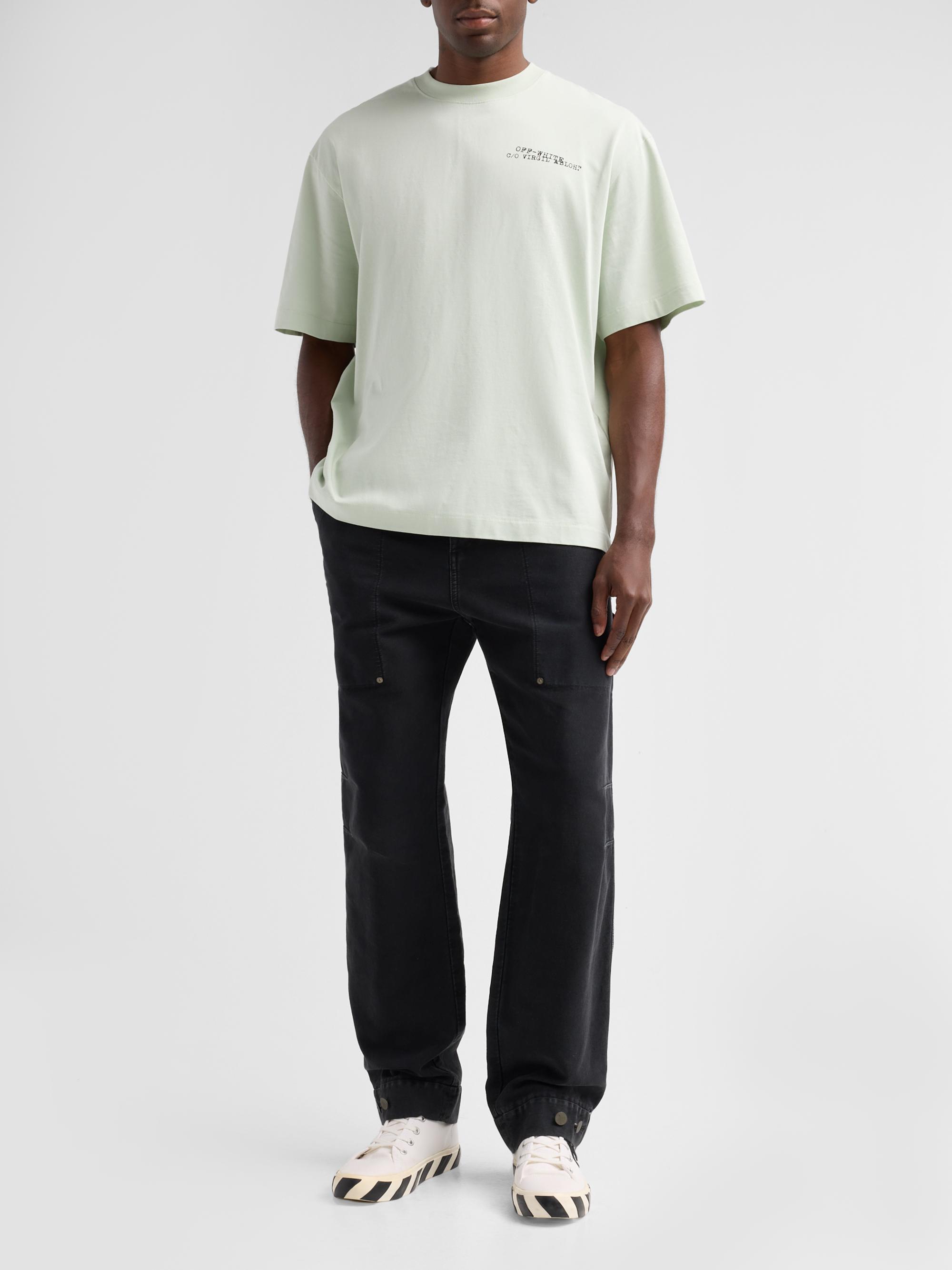 Off-White Men's Logo Cotton Crewneck T-Shirt - Mint | Thumbnail 2