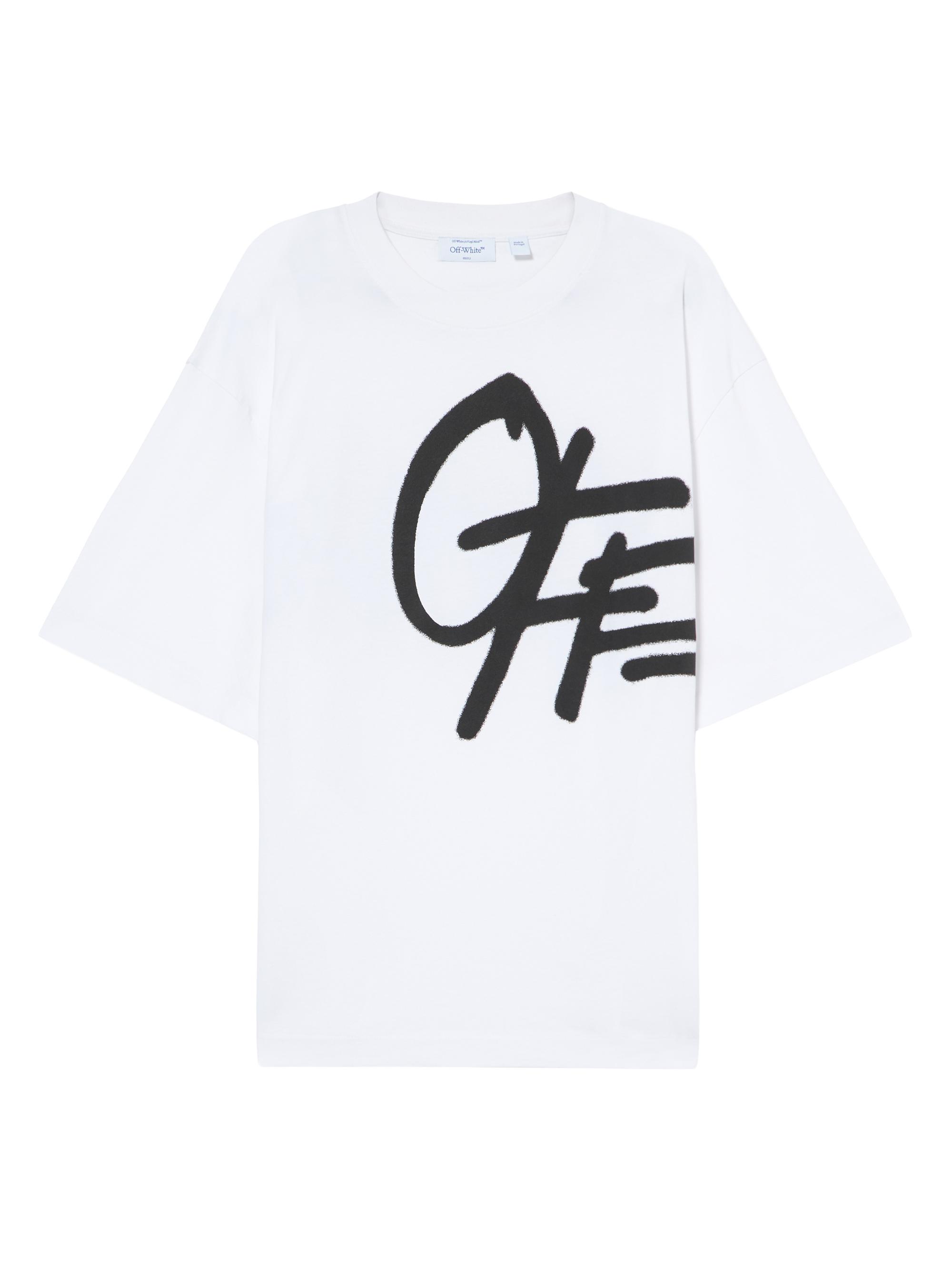 Off-White Men's Spray Logo Skate Cotton-T-Shirt - White