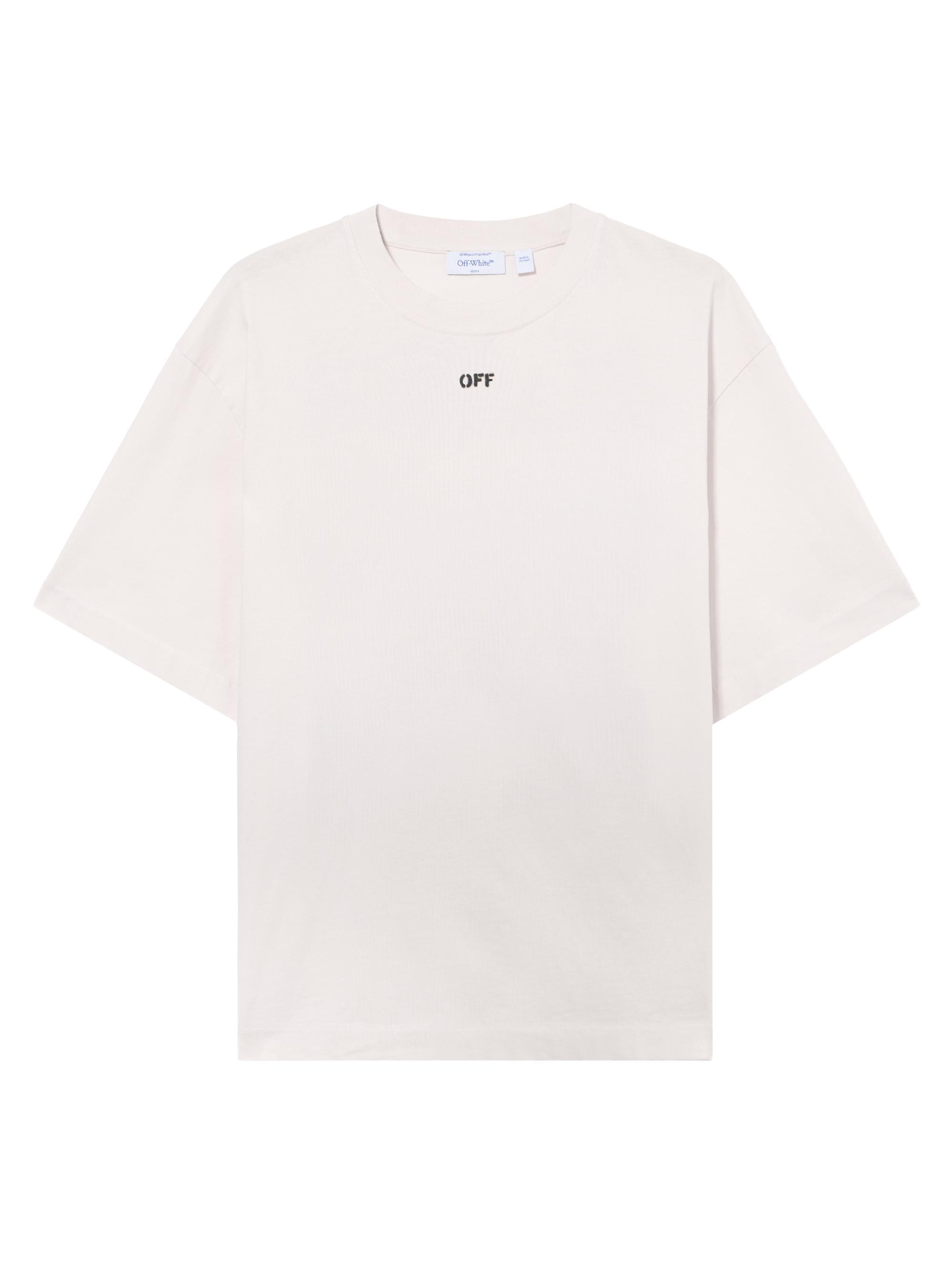 Off-White Men's Paint Arrow Skate Logo Cotton T-Shirt - Mauve