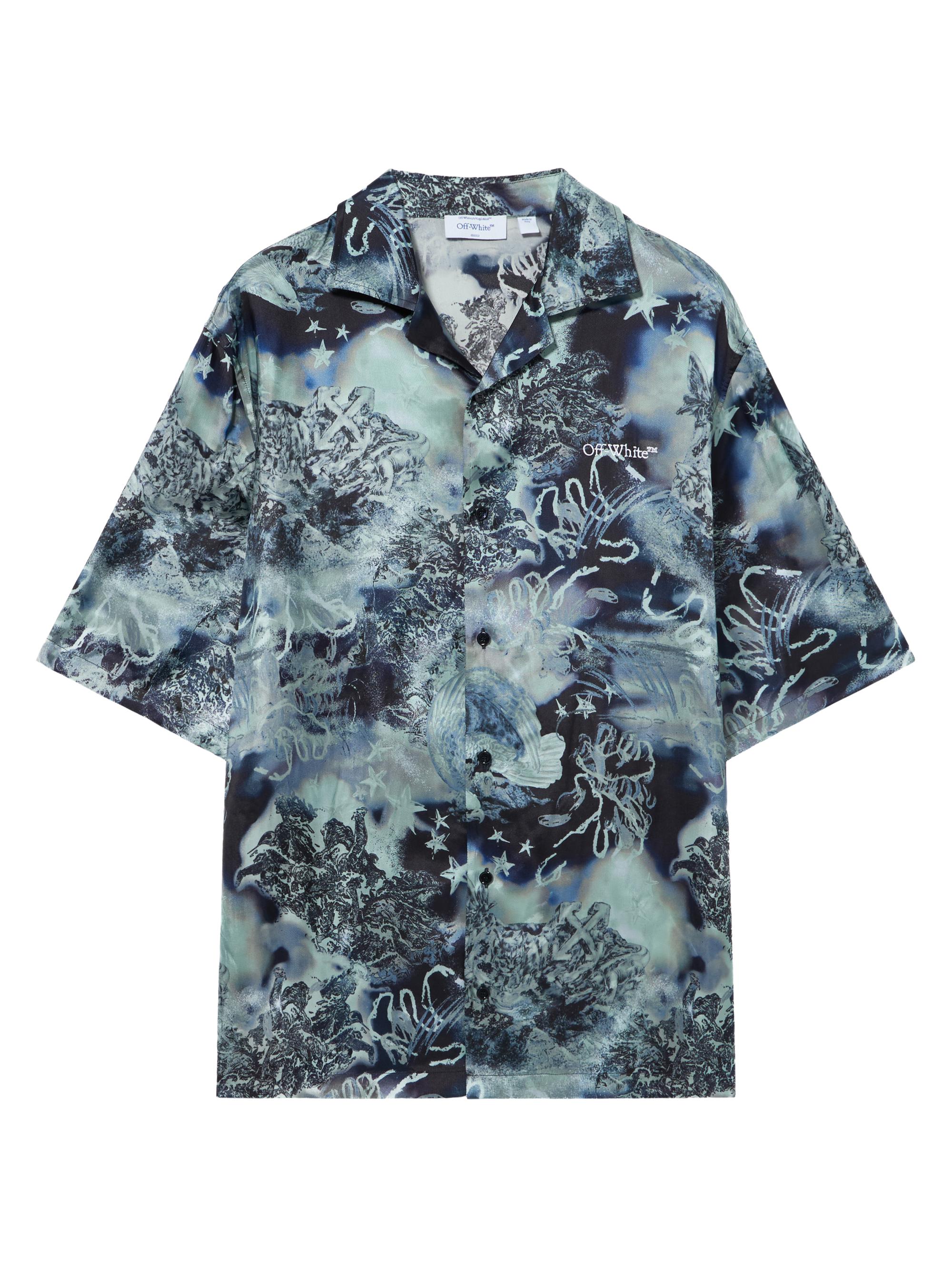 Off-White Men's Land & Sky Printed Camp Shirt - Multi Blue
