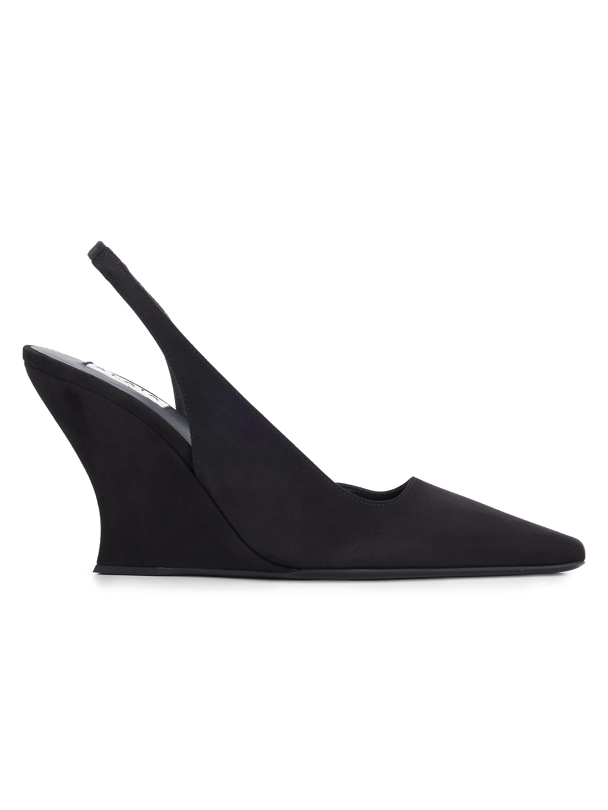 Alaïa Women's 90MM Suede Wedge Slingback Pumps - Noir