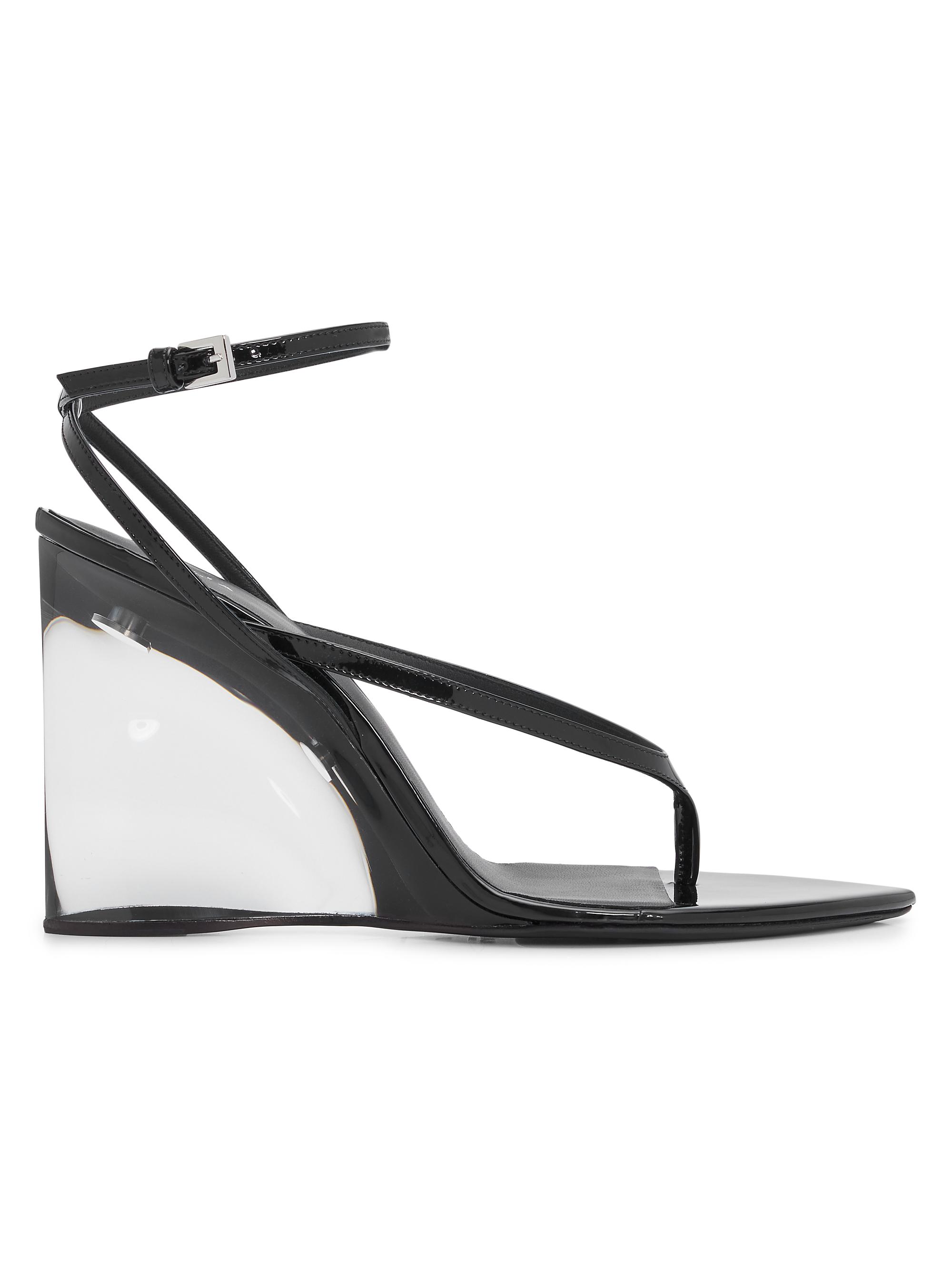 Alaïa Women's 90MM Leather Wedge Sandals - Orange Brule
