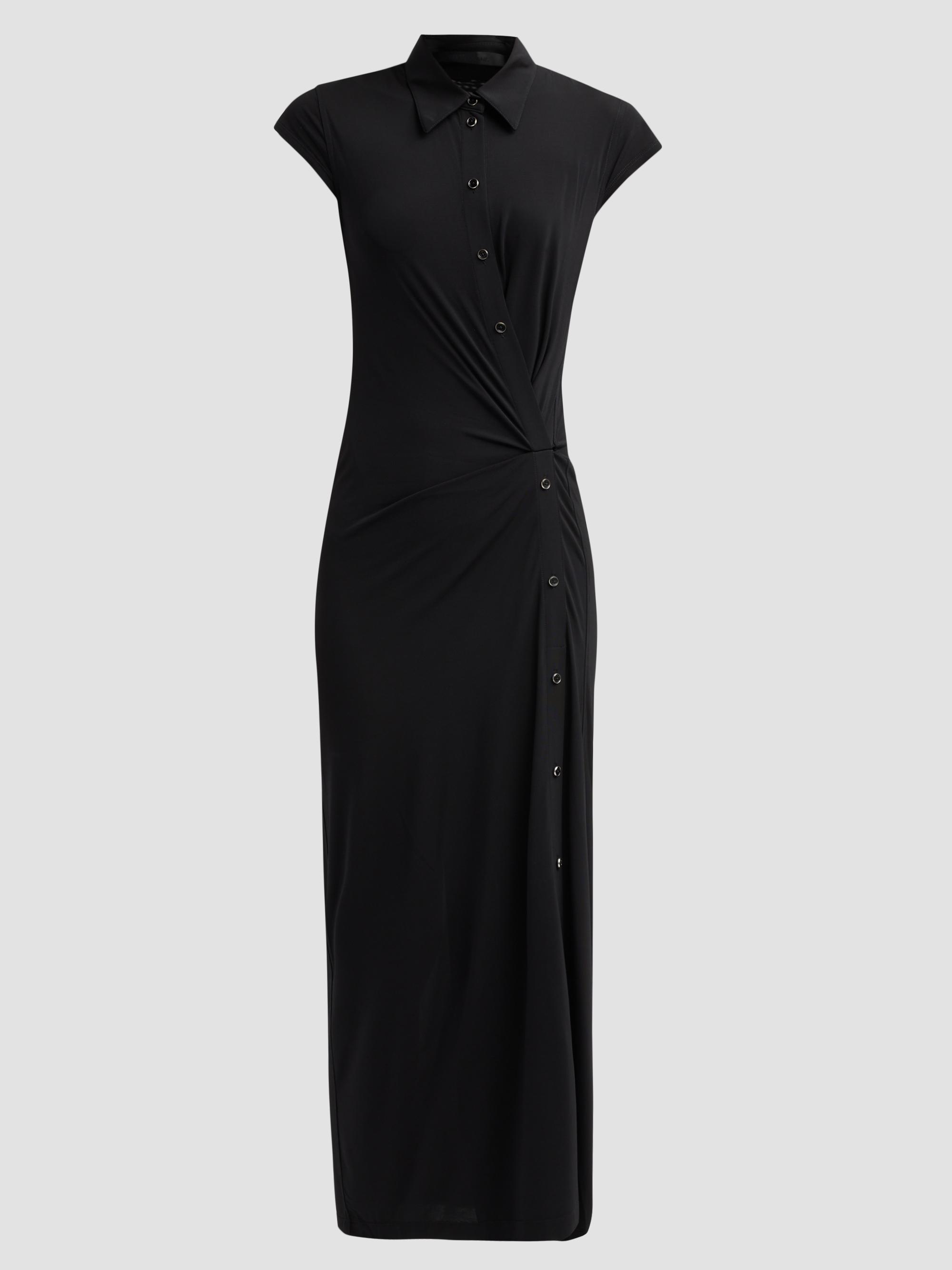 Helmut Lang Women's Twisted Front Jersey A-Line Maxi Dress - Black | Thumbnail 6