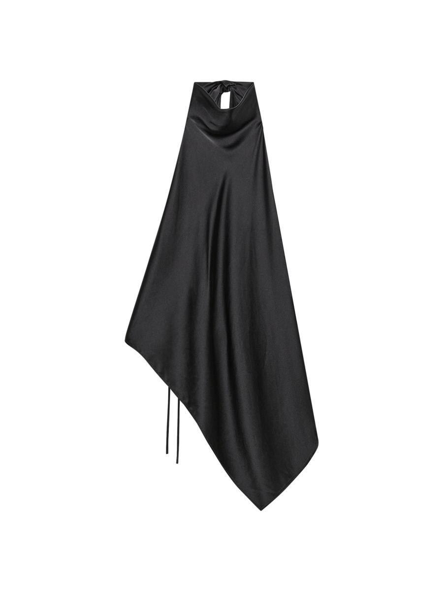 小物 HELMUT LANG black satin tie Helmut Lang Silk Charmeuse Tie Scarf Top | Saks Fifth Avenue